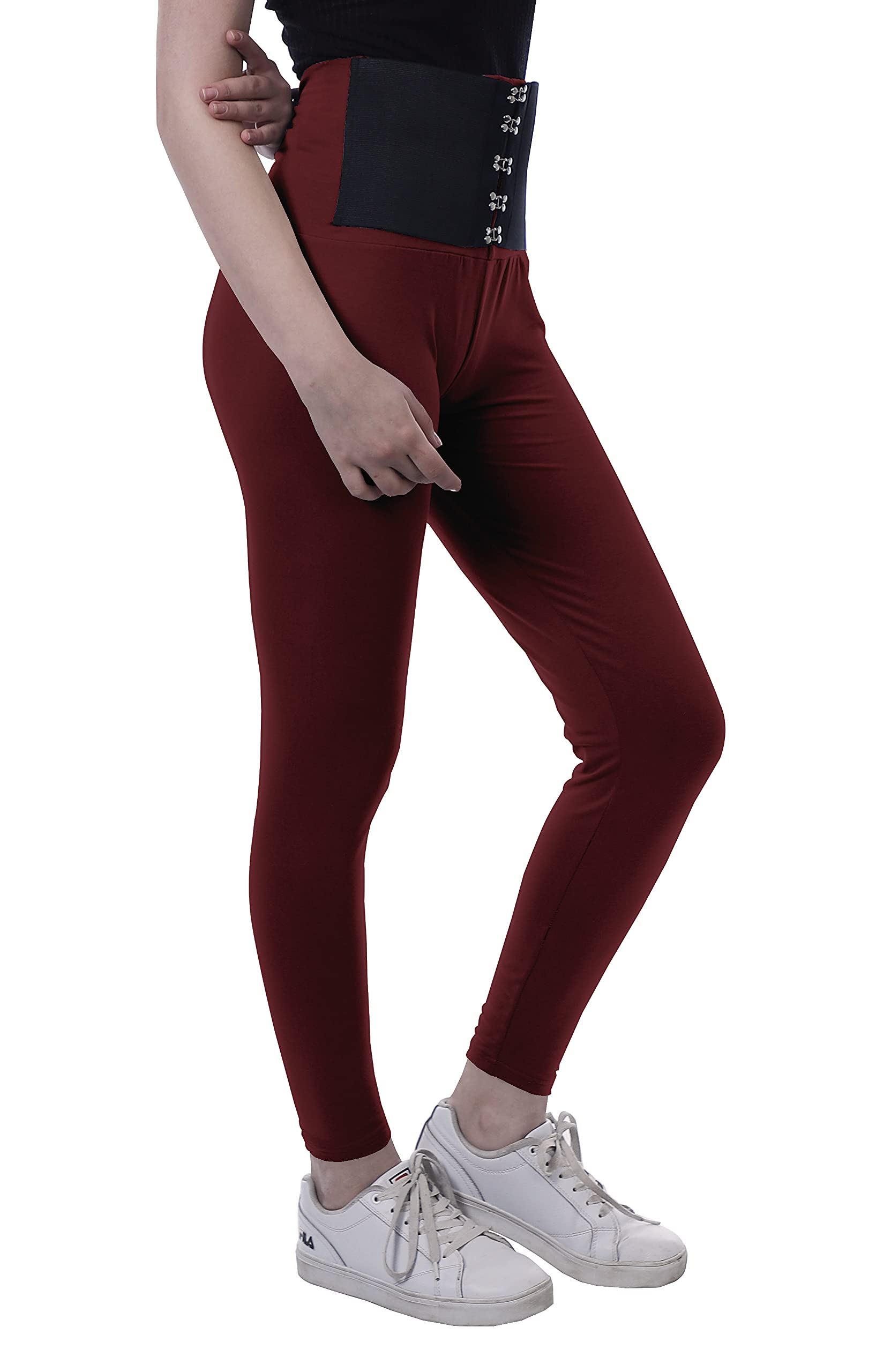 Moomaya High Waisted Yoga Pants for Women - Corset Style Tummy Control Workout Leggings | Comfortable & Breathable for Yoga, Gym, Running & Daily Wear