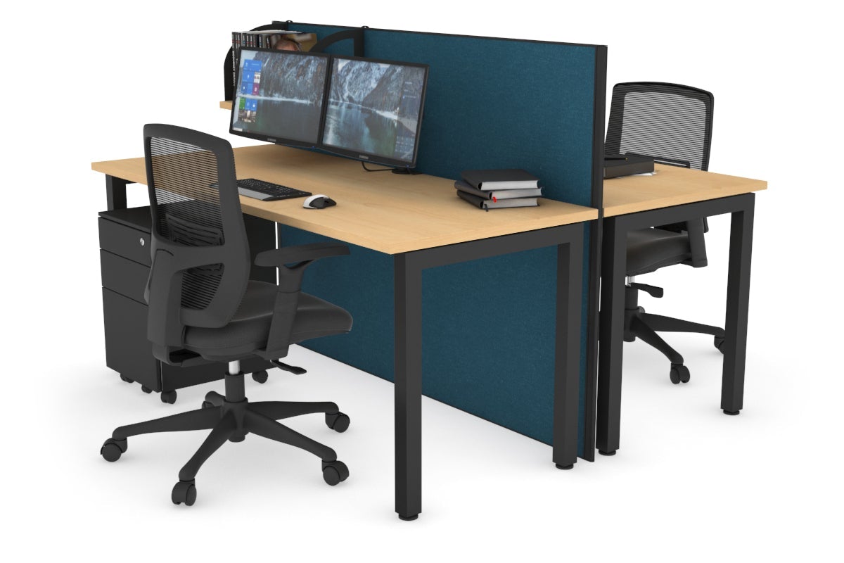 Horizon Quadro 2-Person Office Workstation Bench with Square Legs - 70.9