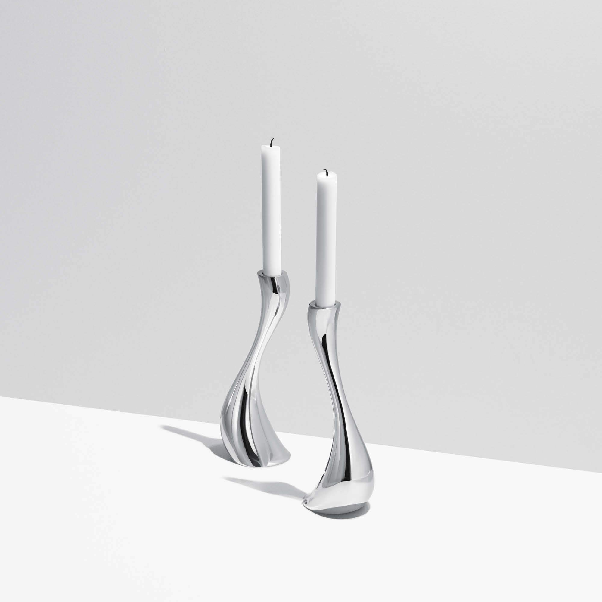 Georg Jensen Cobra Large Candle Holder Set of 2 - 9.45