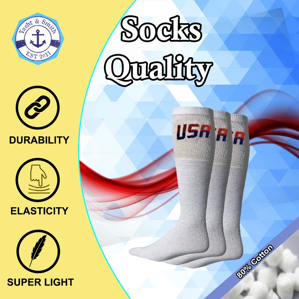 Yacht & Smith USA Pride Wholesale Cotton Socks for Men, Women & Kids - Patriotic American Flag Themed Crew Socks | Perfect for 4th of July, Memorial Day & Everyday Wear