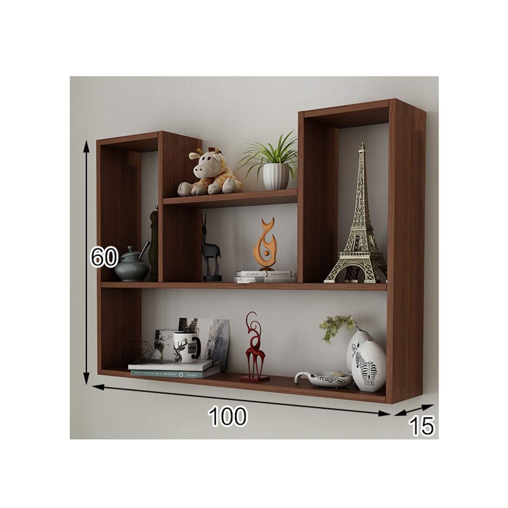 Modern Floating Wall Shelf - Teak Wood Bookcase & Storage Shelf for Living Room, Bedroom, Office | Wall Mounted Display Cabinet for Books, Decor, Plants | Space Saving Home Organization Solution