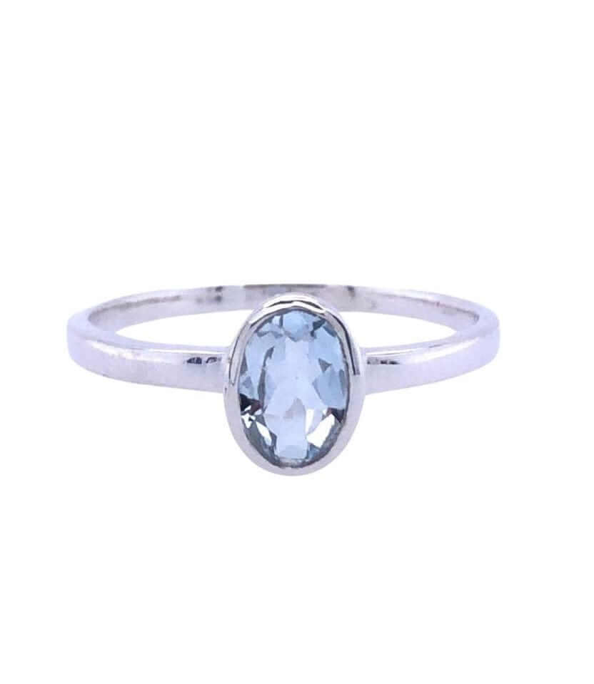 Aquamarine Sterling Silver Ring for Women - Elegant March Birthstone Jewelry - Perfect for Engagement, Wedding & Everyday Wear