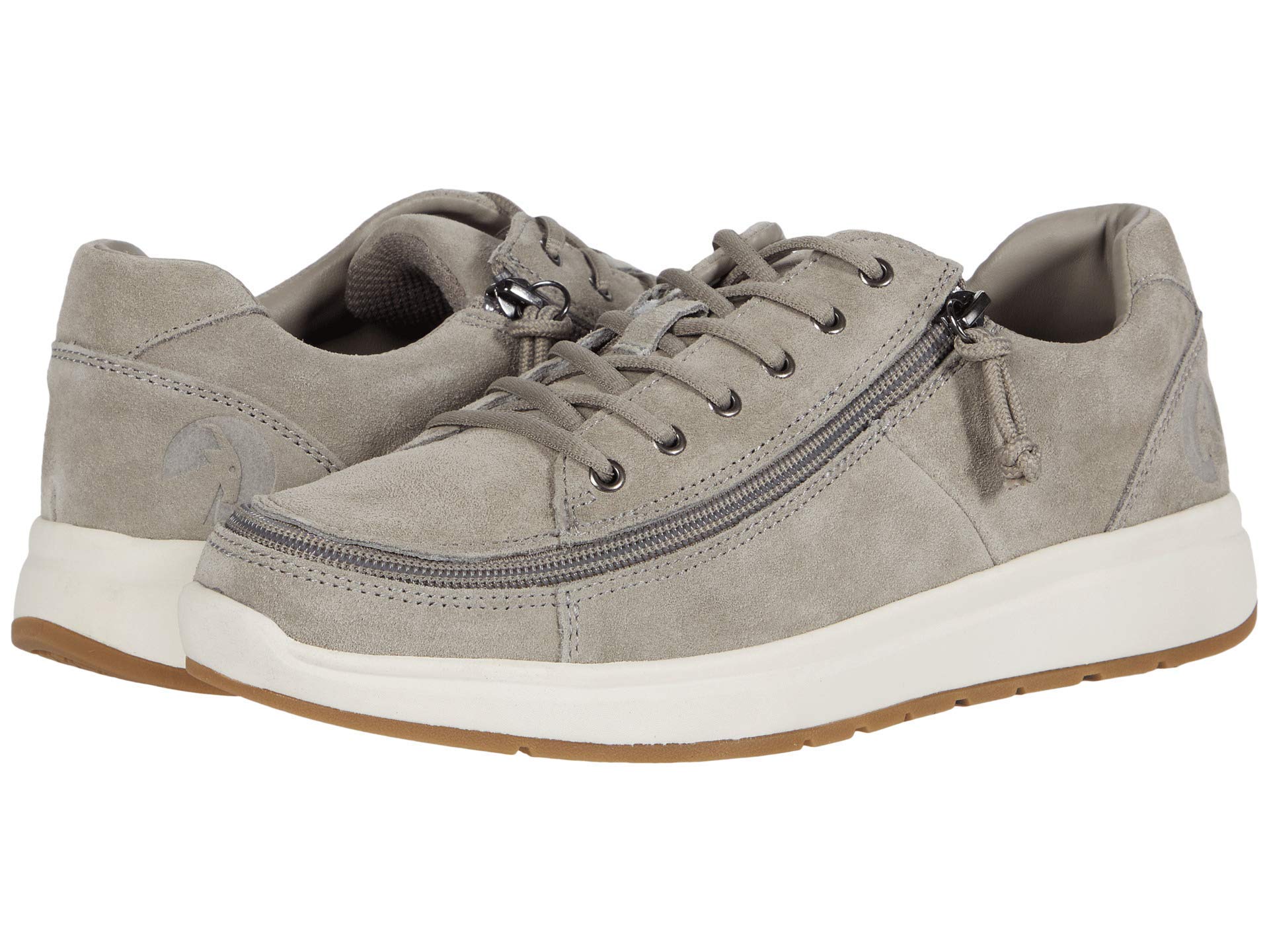 BILLY Footwear Women's Comfort Suede Lo Sneakers - Lightweight Lace-Up with Zip Around Closure | Casual Walking, Work & Everyday Wear Shoes