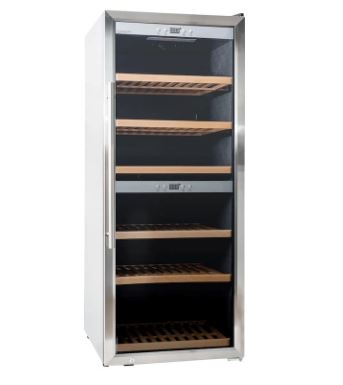 Farfalla FWC 126S3G 126 Bottle Wine Cooler Refrigerator - 270L Capacity, Dual Zone Cooling, Freestanding Design - Perfect for Home Bars, Restaurants, and Wine Cellars