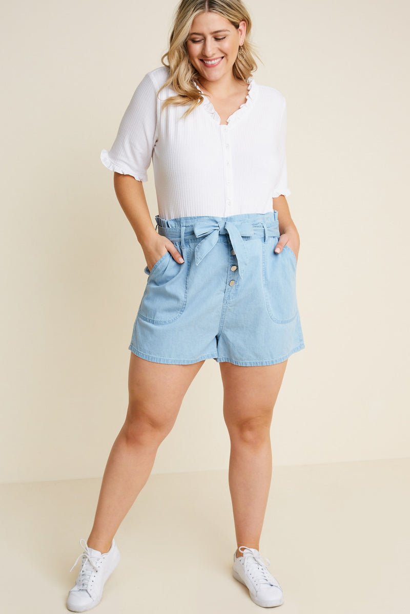 Women's High Waist Belted Paperbag Shorts - Casual Summer Shorts for Women, Perfect for Beach, Travel & Everyday Wear