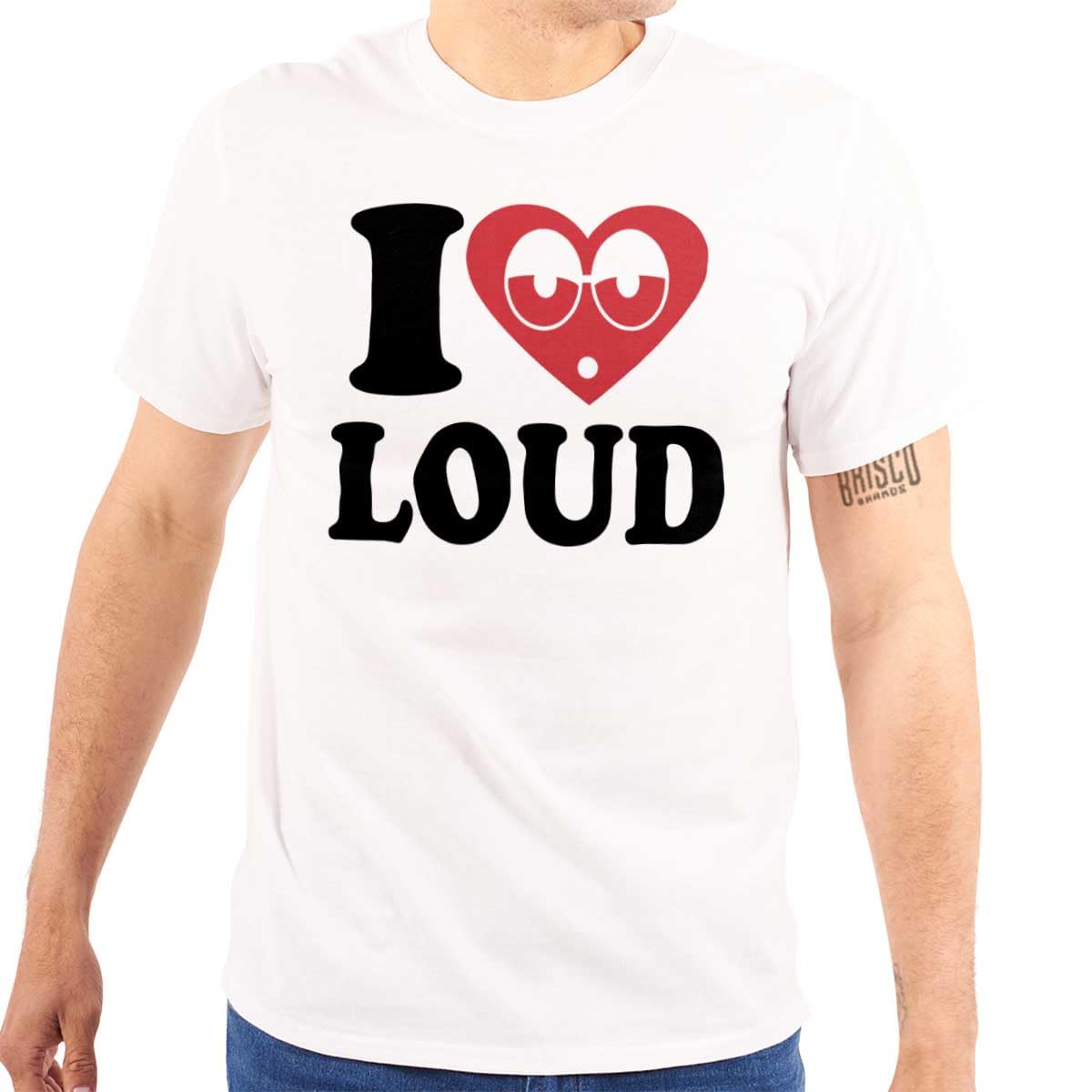 Funny EDM Pot Graphic T-Shirt for Men & Women - I Love Loud Heart Eyes Design - Perfect for Music Festivals & Casual Wear