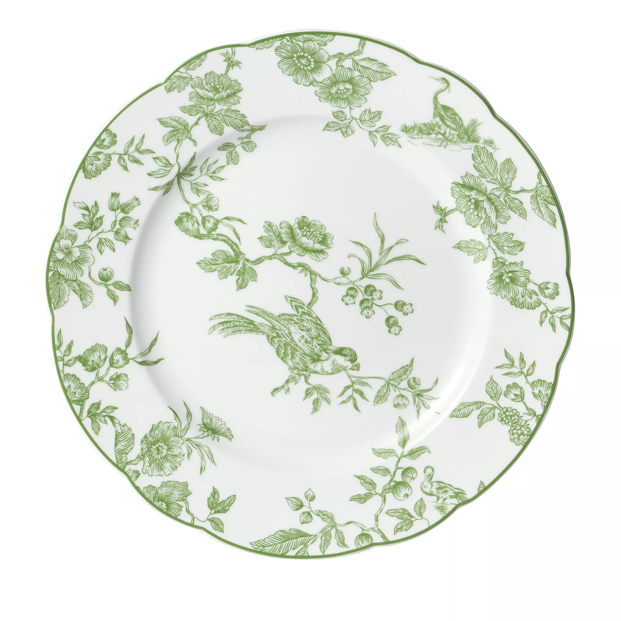 Albertine Elegant Dinner Plates - Set of 4 Fine Porcelain Plates for Formal Dining, Wedding & Holiday Entertaining - White Ceramic Dinnerware with Gold Trim
