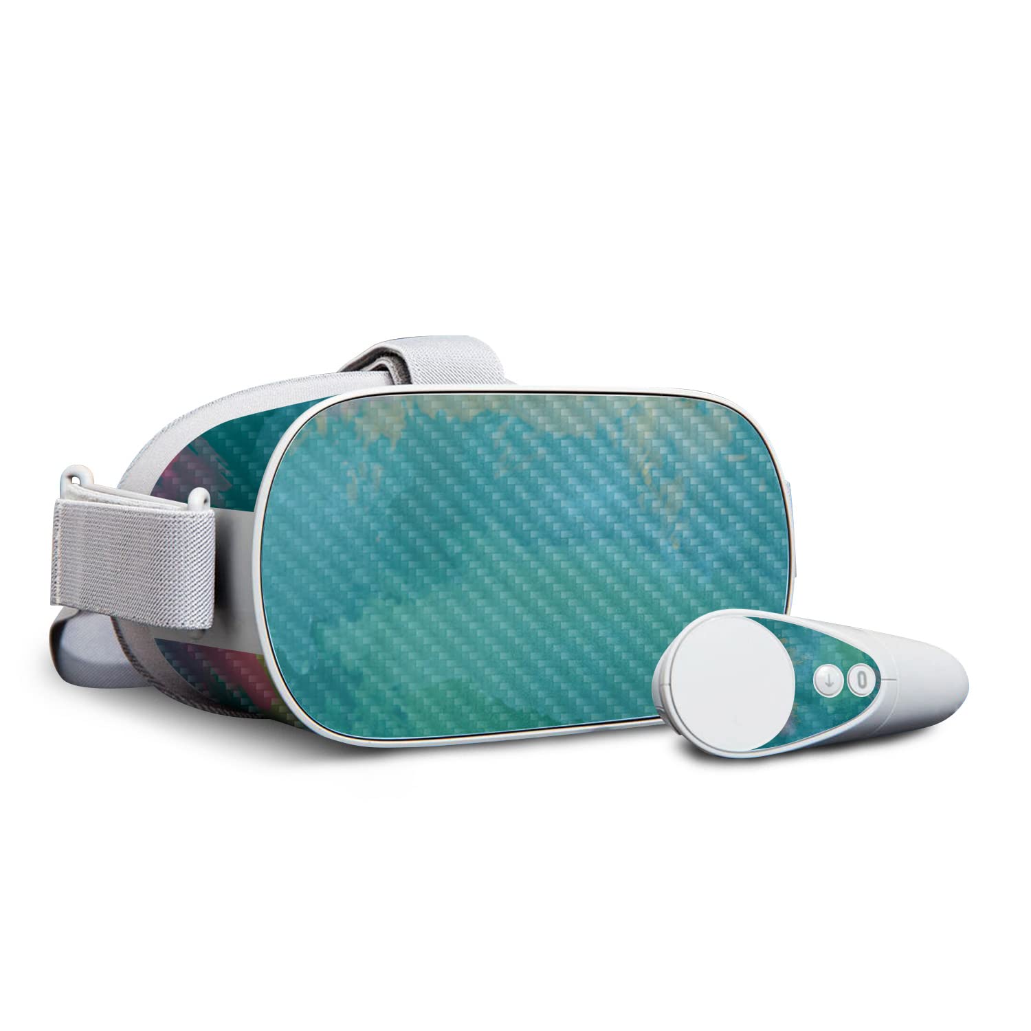 Premium Carbon Fiber Skin for Oculus Go - Watercolor Blue Protective Cover | Durable, Textured Finish | Easy to Apply & Remove | Made in USA | Perfect for Gaming, VR Protection & Custom Style Enhancement