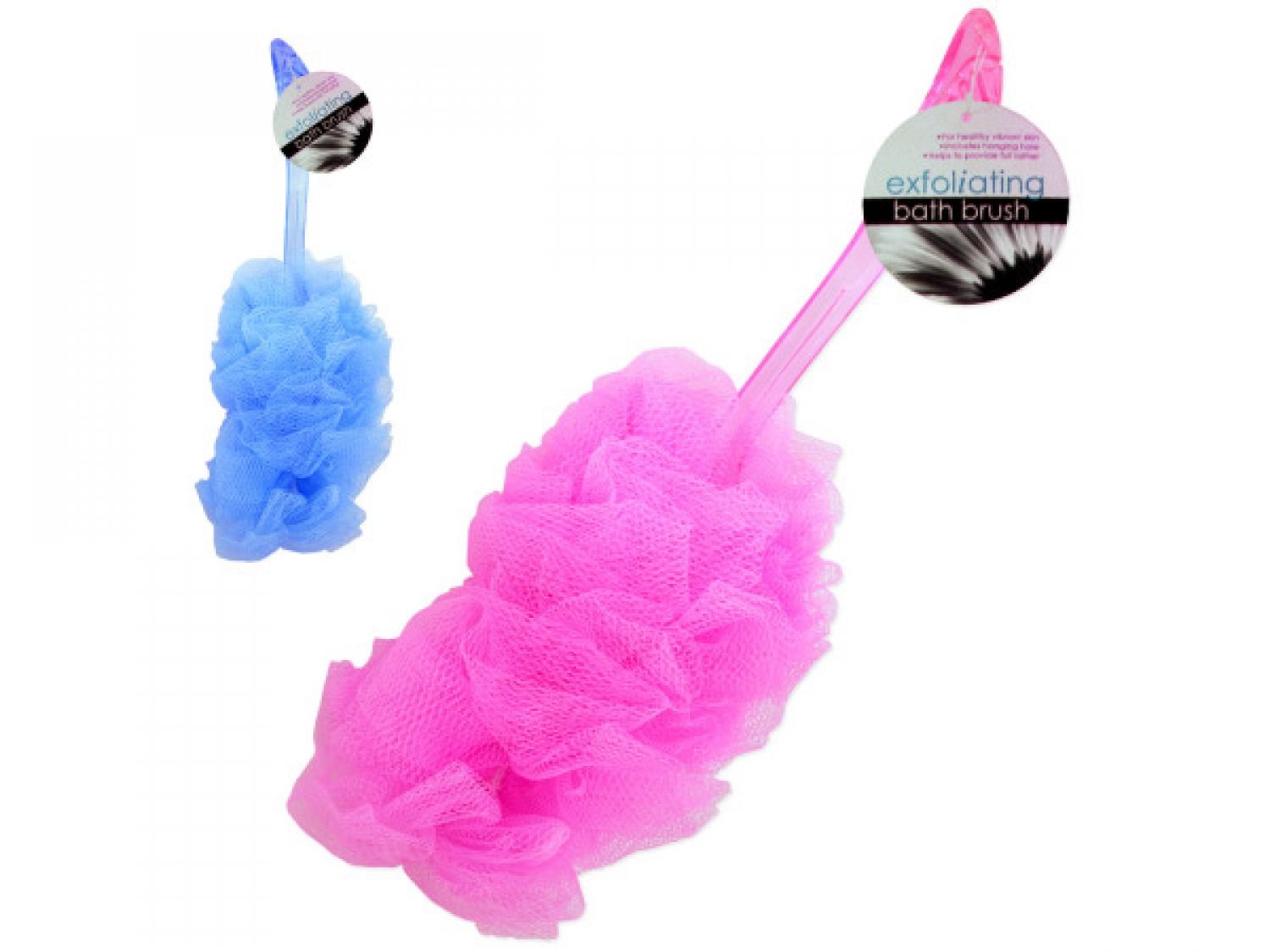 Exfoliating Bath Brush with Long Handle - Bulk Set of 48 | Premium Loofah Shower Scrub for Spa, Dry Brushing & Deep Cleansing | Personal Care & Bath Accessories for Home or Salon Use