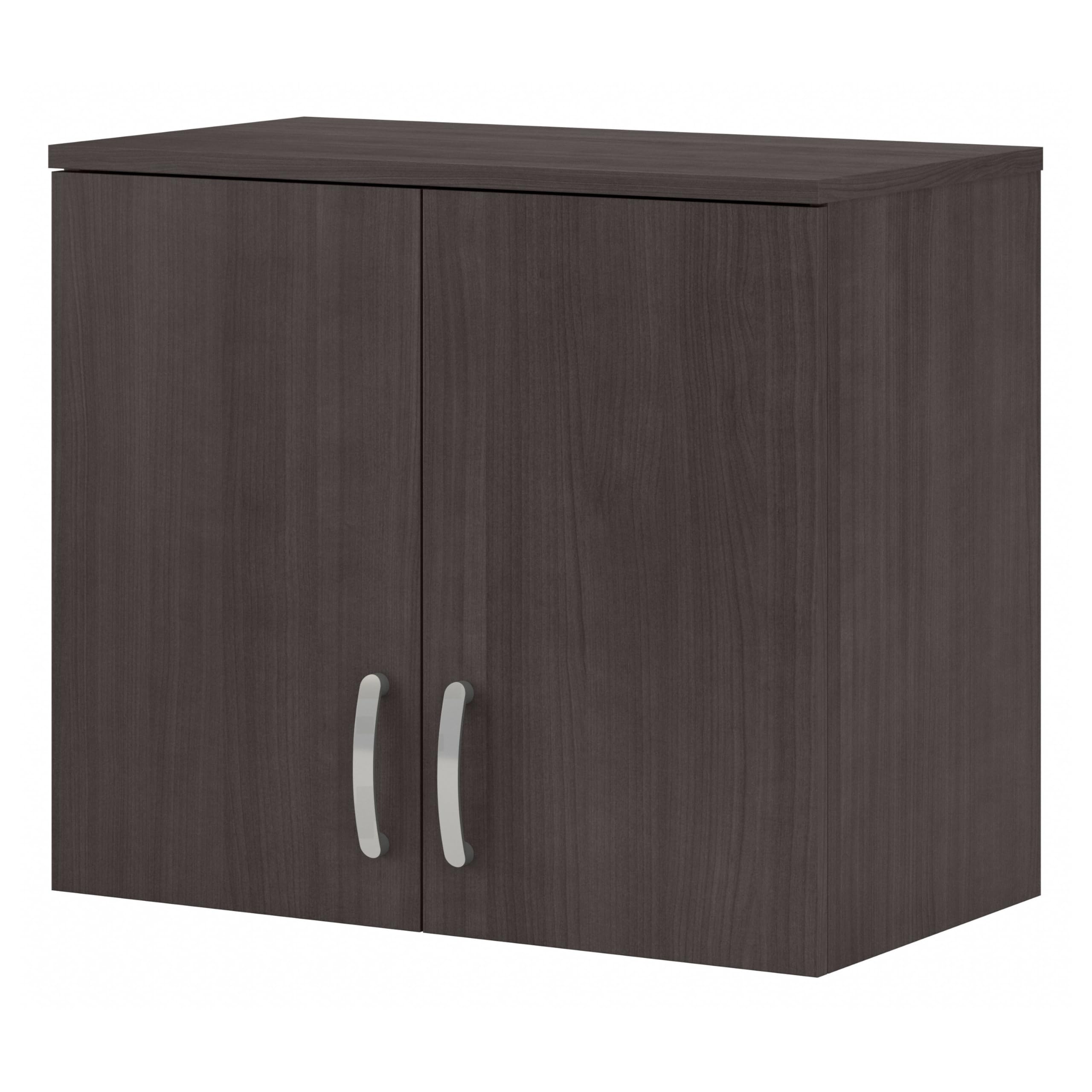 Bush Business Furniture Universal Closet Wall Cabinet with Doors & Shelves - Storm Gray | Space-Saving Storage for Office, Closet & Garage Organization