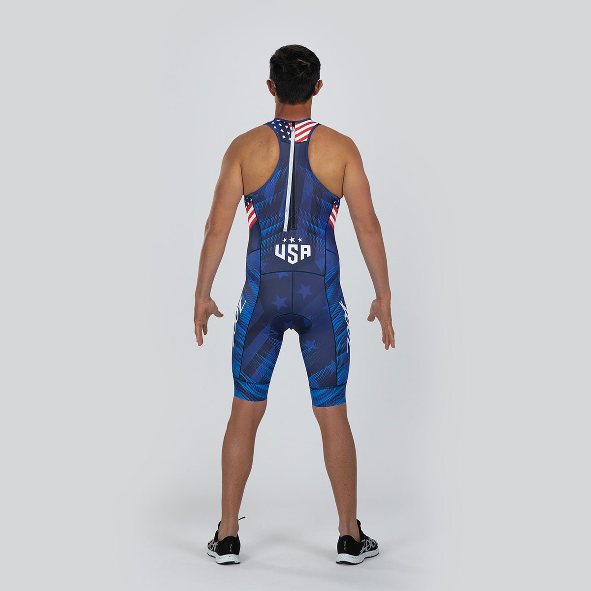 Men's Sprint Backzip Racesuit - High Performance Racing Suit for Motorcycle & Track Use | Red White Blue Design | Durable & Comfortable for Professional Riders & Enthusiasts