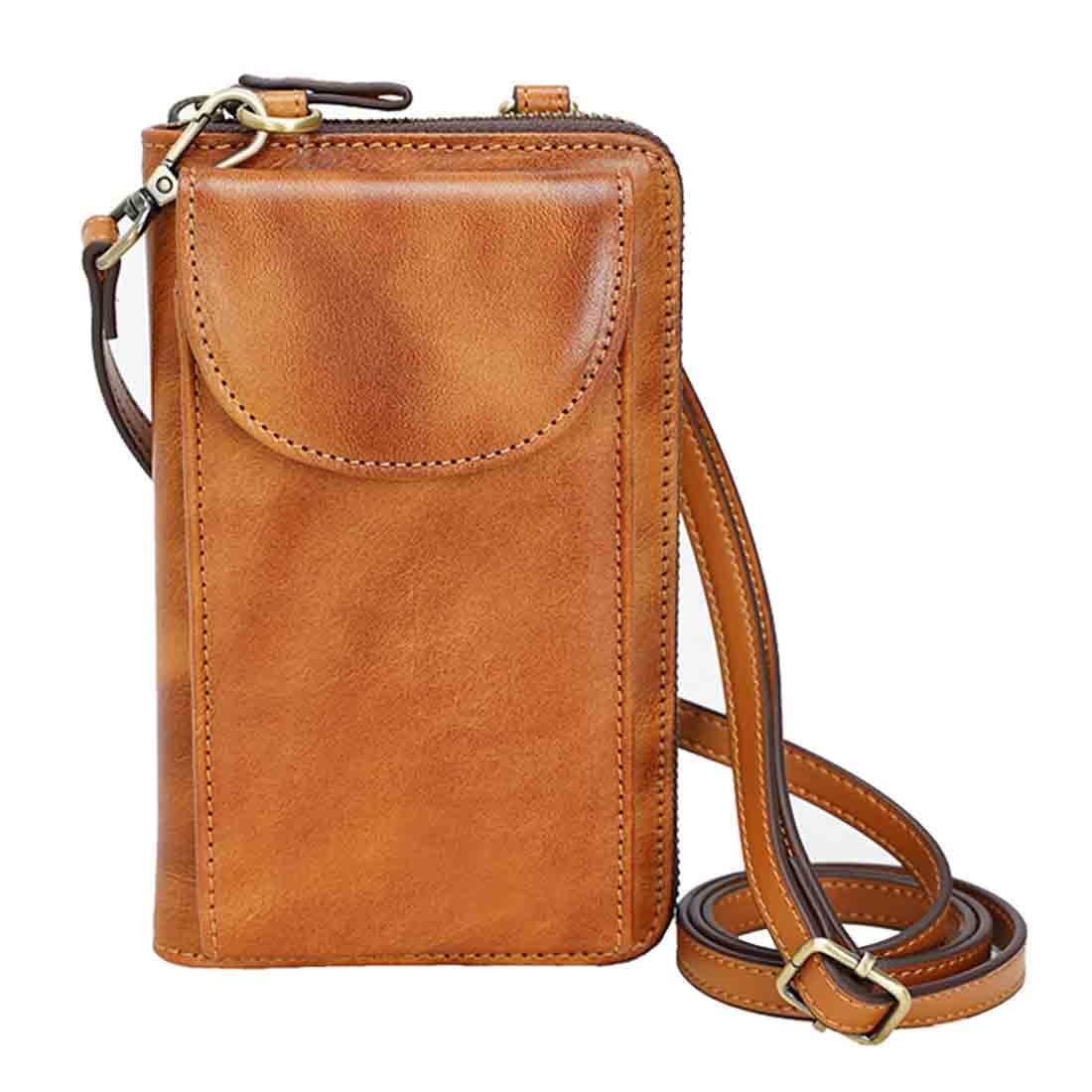 Baolab Genuine Leather Crossbody Phone Purse for Women - RFID Blocking Small Wallet with Credit Card Holder | Perfect for Travel, Shopping & Everyday Use