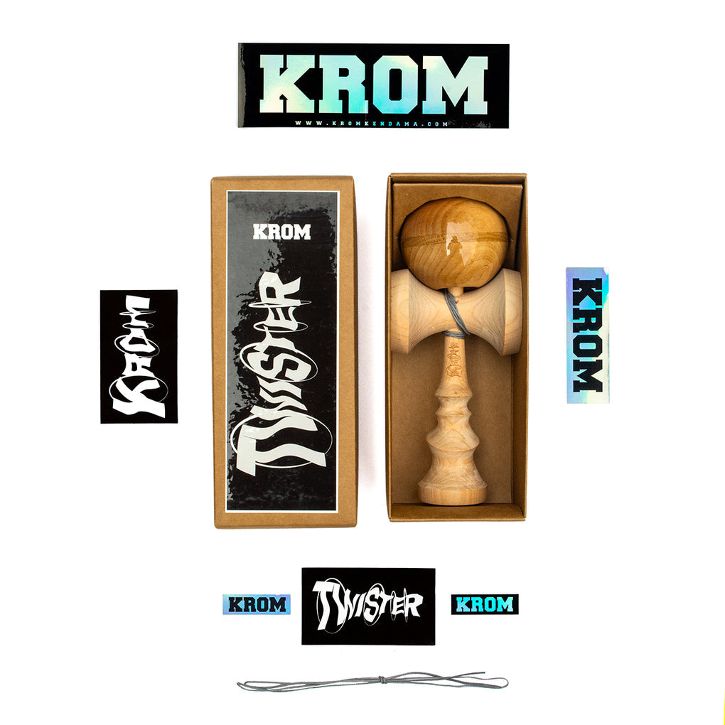 Krom Twister Kendama - Professional Wooden Japanese Skill Toy for Kids & Adults - Perfect for Stress Relief, Hand-Eye Coordination & Fun Outdoor Play