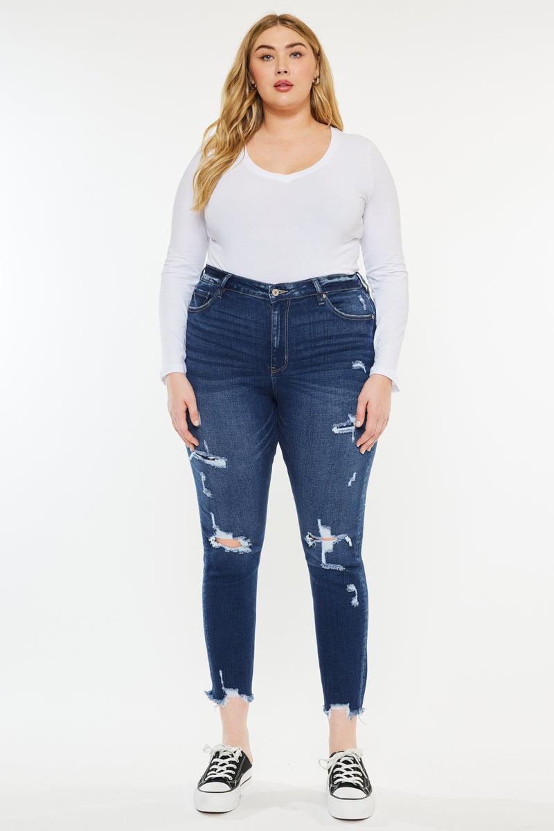 Alexia High Rise Ankle Skinny Jeans for Women - Plus Size Stretch Denim Pants, Comfortable & Flattering Fit - Perfect for Casual Wear, Office & Night Out