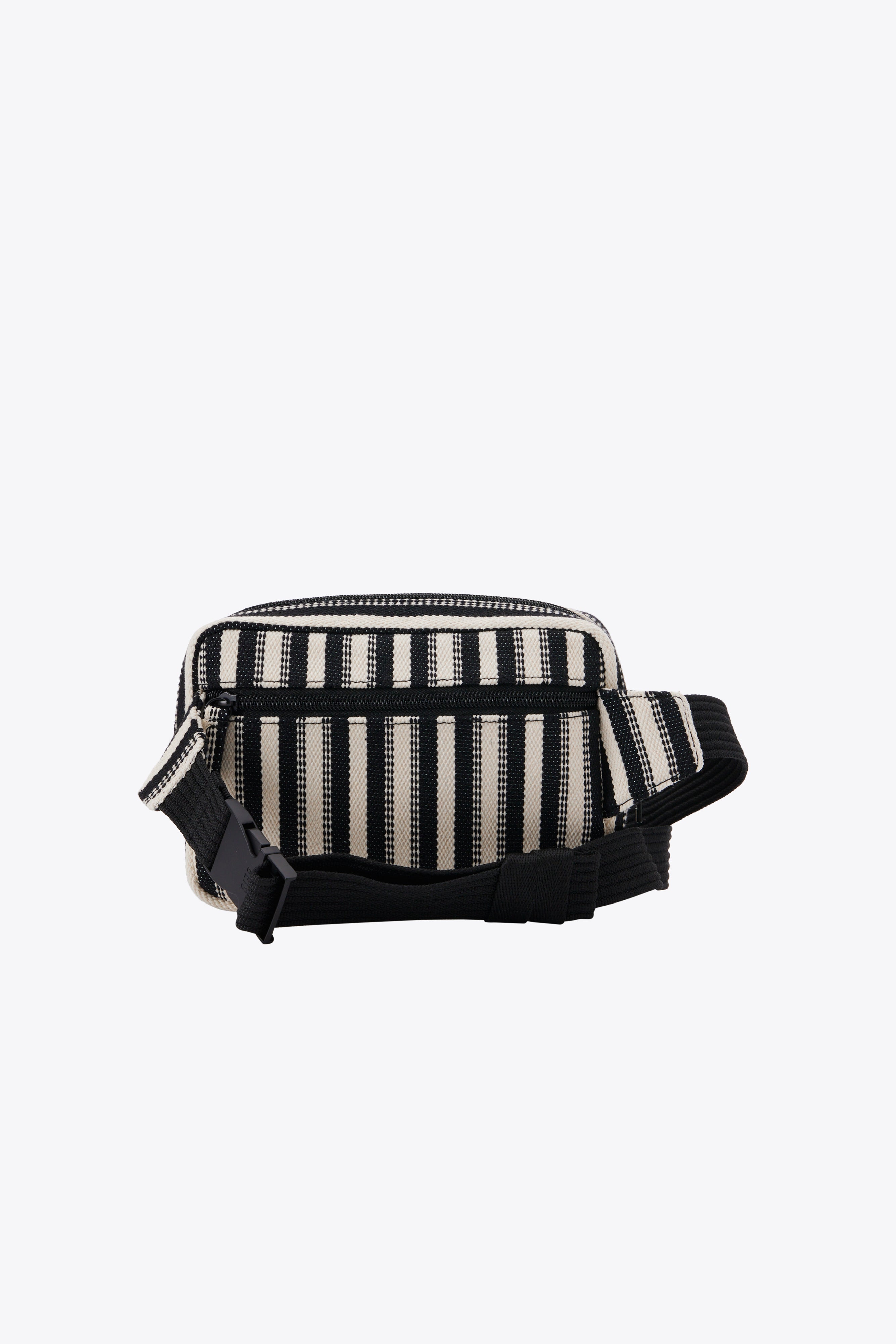 Black Stripe Belt Bag - Stylish & Functional Waist Pack for Travel, Running, Hiking & Everyday Use
