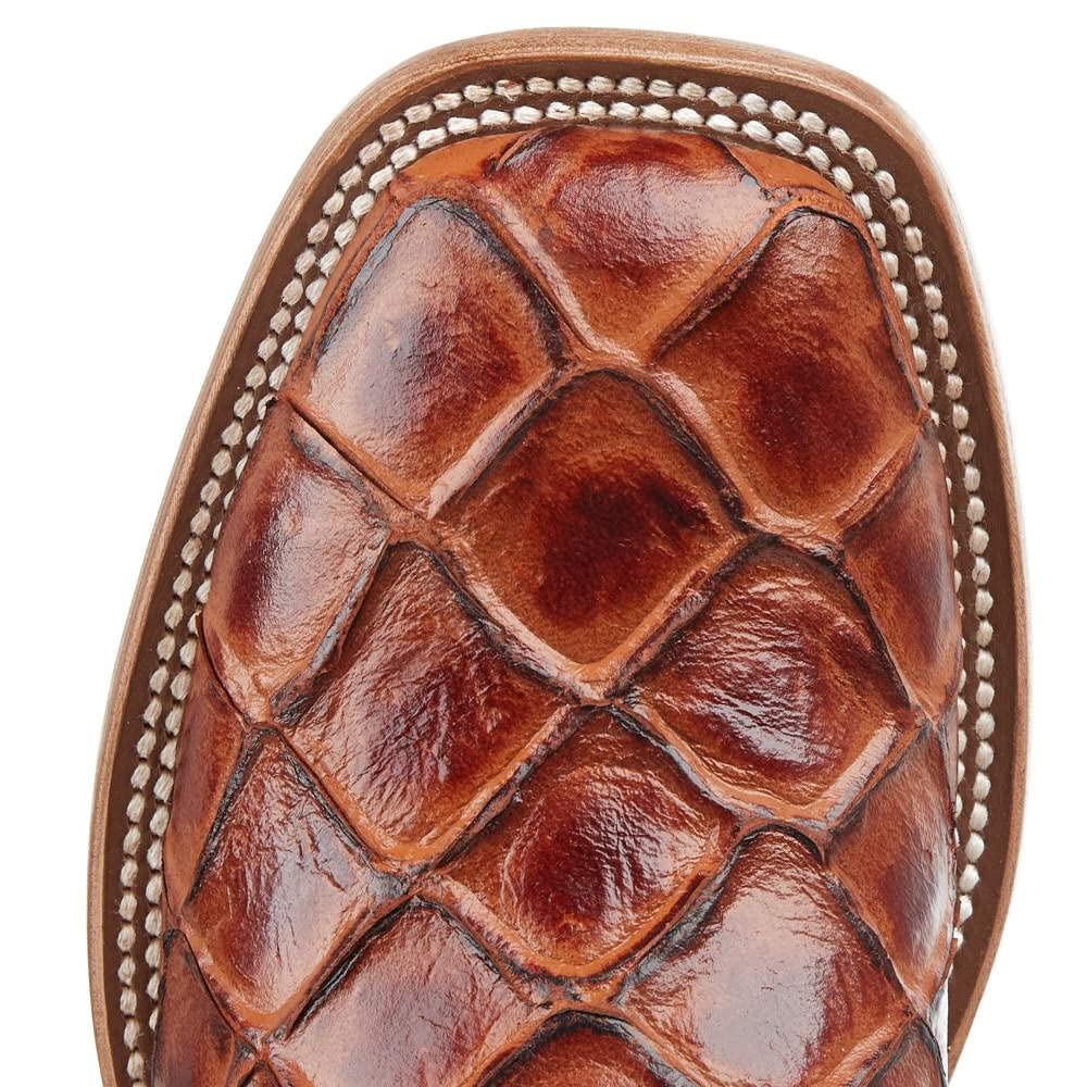 HorsePower Kids Cognac Fish Filet Turquoise Top Cowboy Boots - Western Style Boots for Boys & Girls, Perfect for Rodeo, Rancher & Cowboy Costume Play