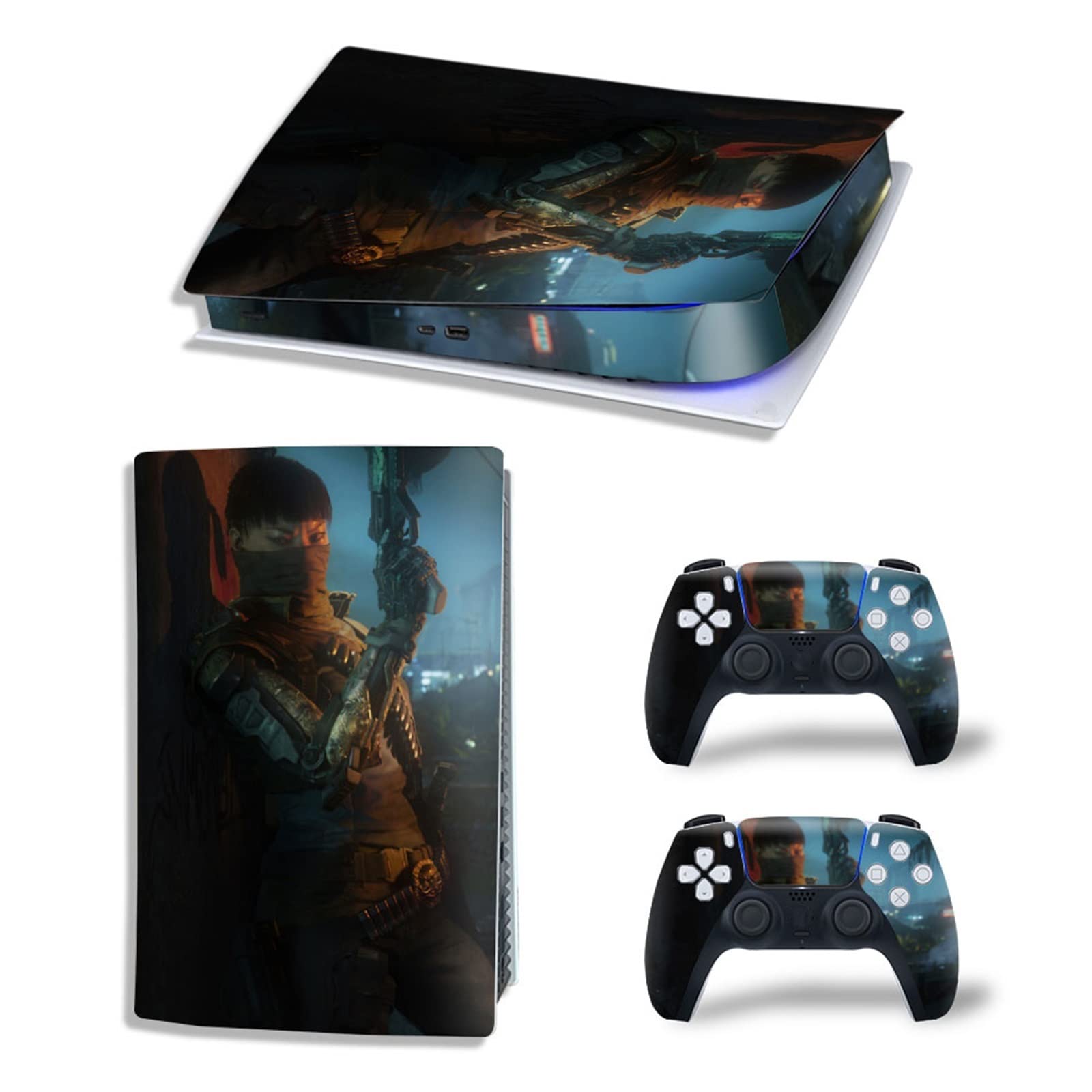 Anime Vinyl Skin Decal for PS5 Digital Edition - Scratch-Resistant Protective Cover for 2 Controllers - Bubble-Free Application - Gaming Console Accessories for Anime Fans & Gamers