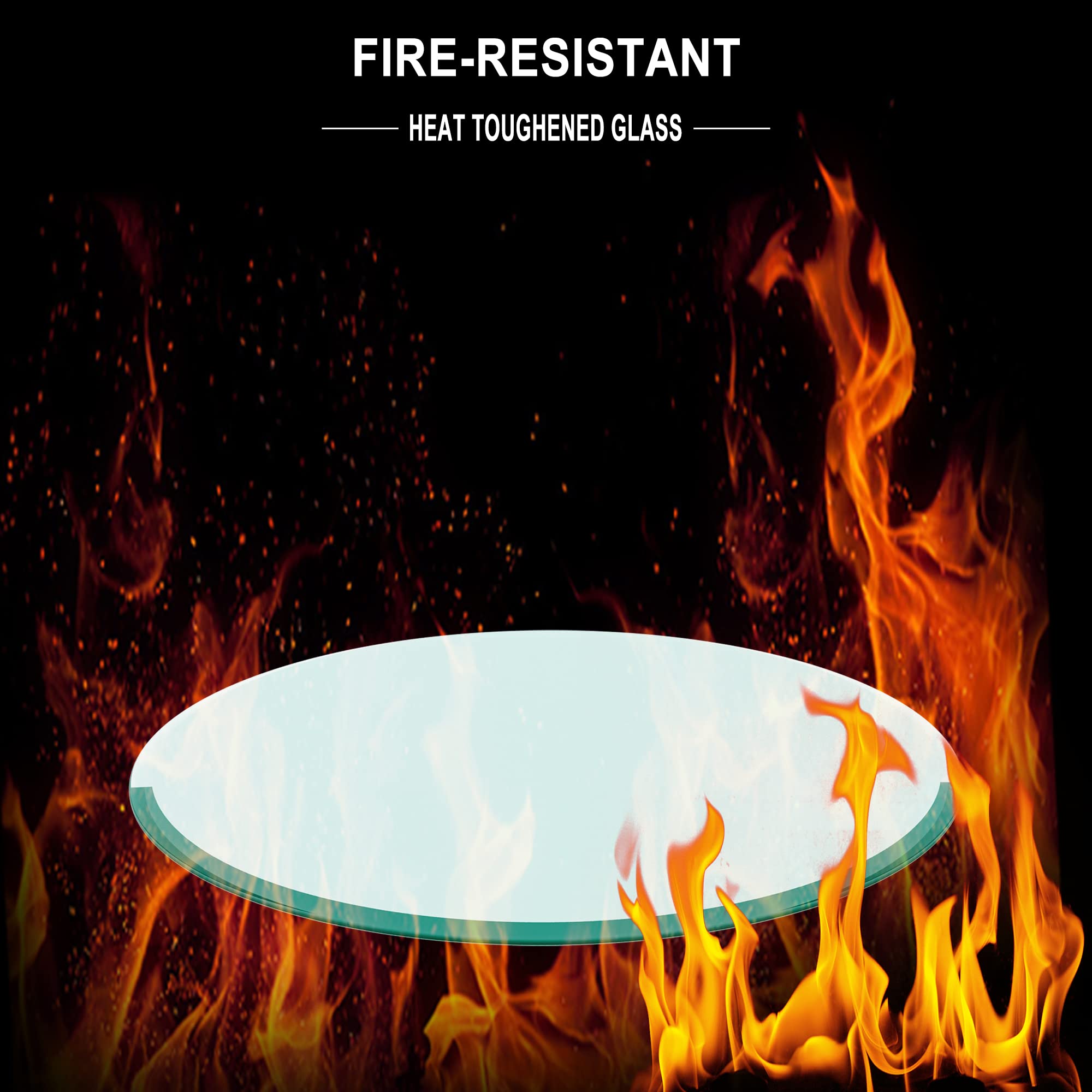 36 Inch Round Tempered Glass Table Top - 1/2