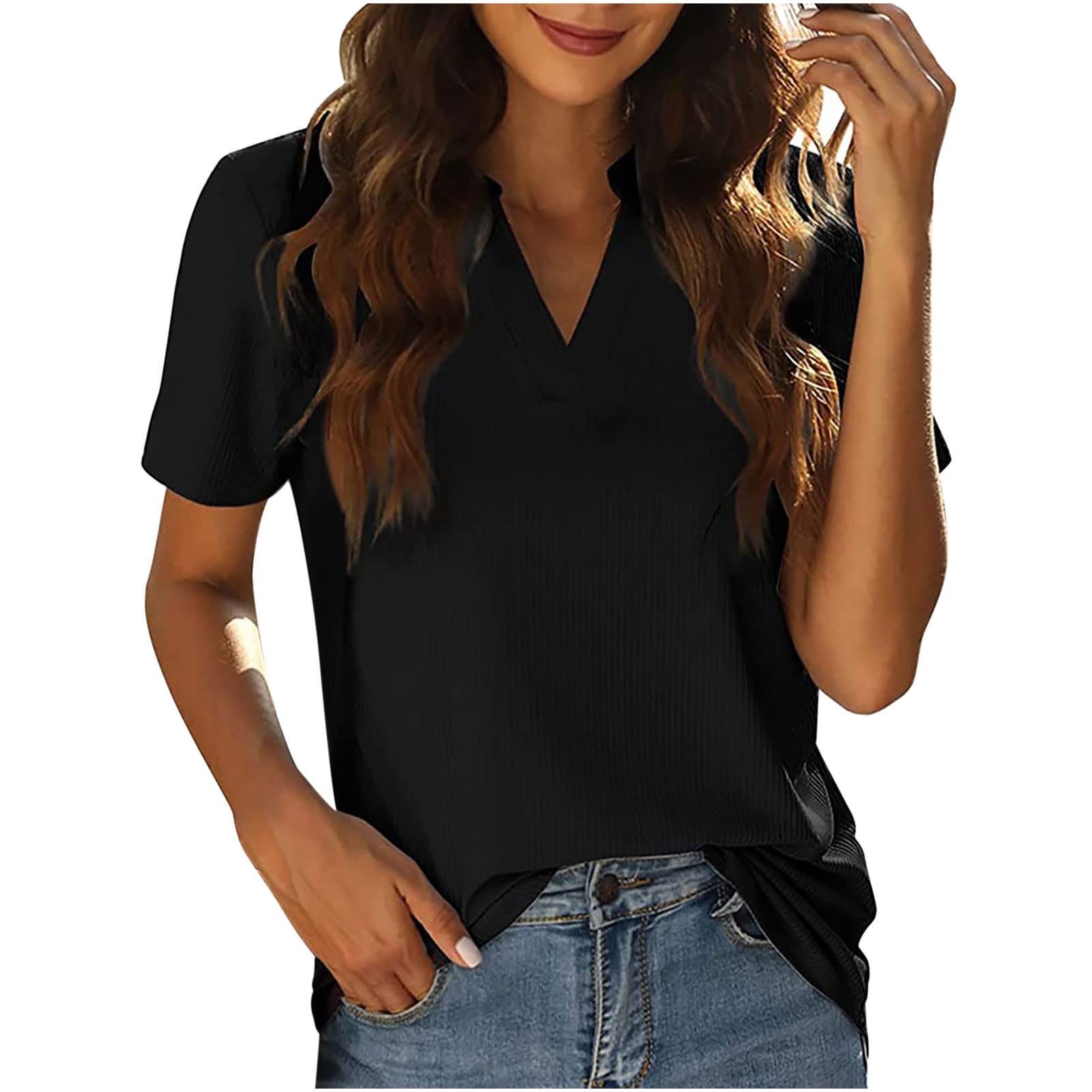 Women's Casual T-Shirts - Summer Cute Printed Tee, Loose Fit Plus Size Short Sleeve Blouse, Sexy & Comfortable Tunic Top for Everyday Wear, Outings & Beach Vacations