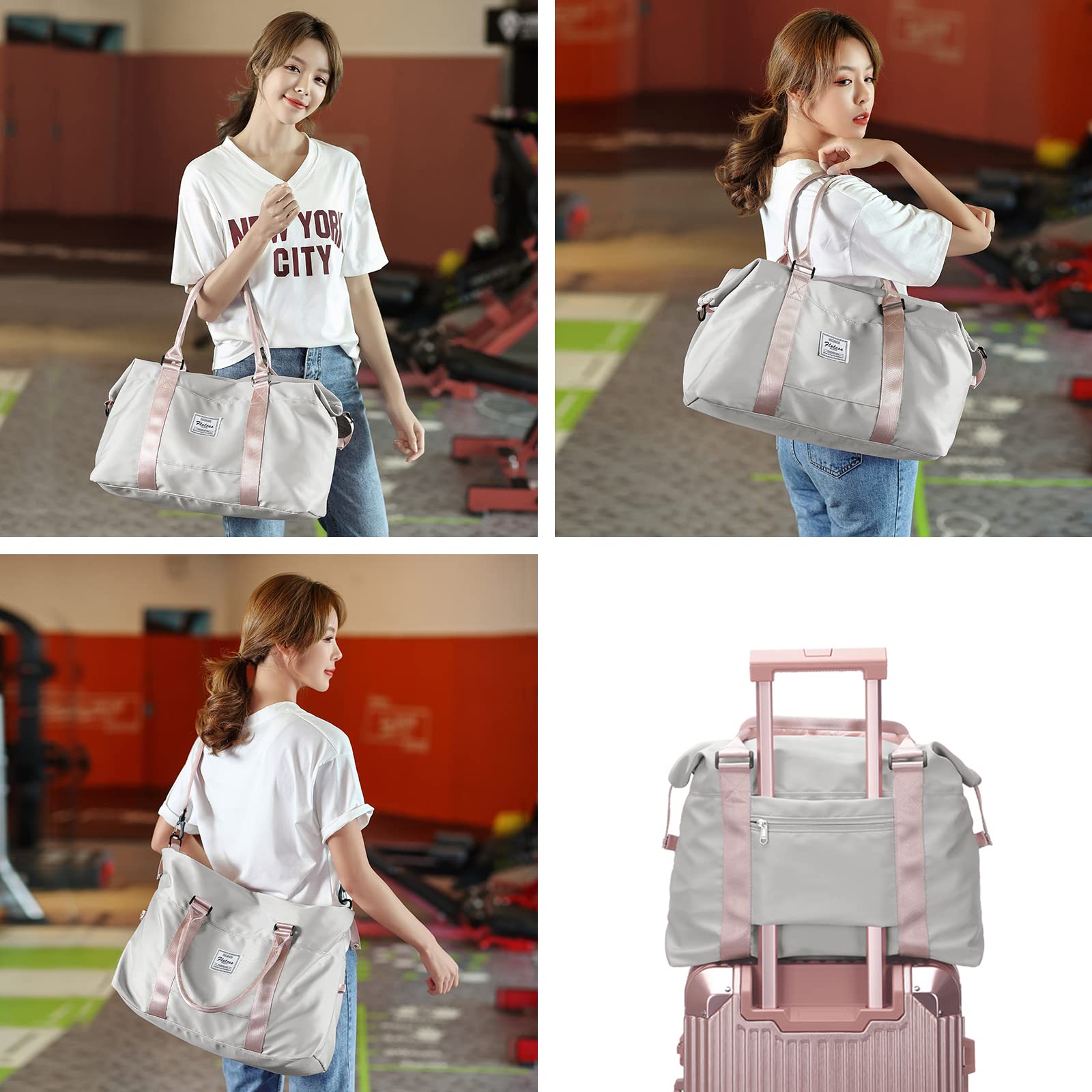 Best Travel Duffel Bag for Women - Lightweight Sports Tote & Gym Shoulder Bag - Perfect as Weekender Overnight Bag for Travel, Workout, Yoga & Weekend Getaways