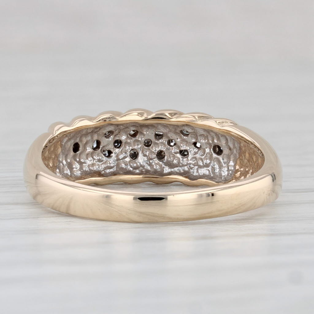 0.13ctw Pave Diamond Ring 10k Yellow Gold Size 6.75 - Elegant Wedding Band for Women, Anniversary Gift, Bridal Jewelry - Perfect for Engagement, Proposal & Special Occasions