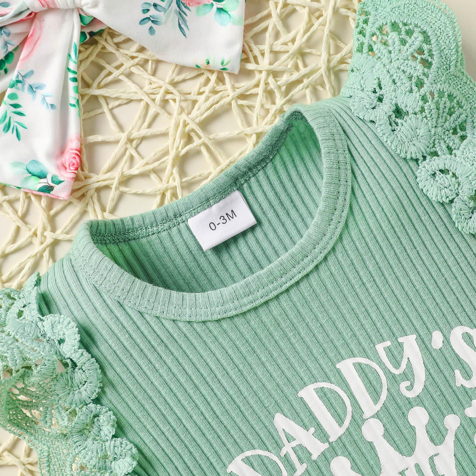 Newborn Baby Girl Clothes Set - Floral Ruffled Romper & Shorts Summer Outfit | Cute Infant Outfits for Girls | Perfect for Photoshoots, Parties & Playdates