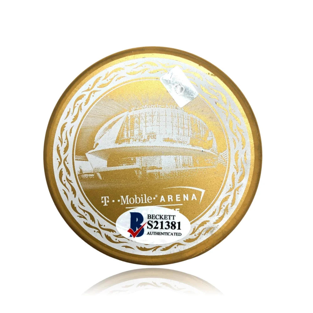Cody Glass Autographed NHL Debut & First Goal Commemorative Puck vs. Sharks - BAS COA Certified - Vegas Golden Knights Memorabilia - Perfect for Hockey Fans & Collectors