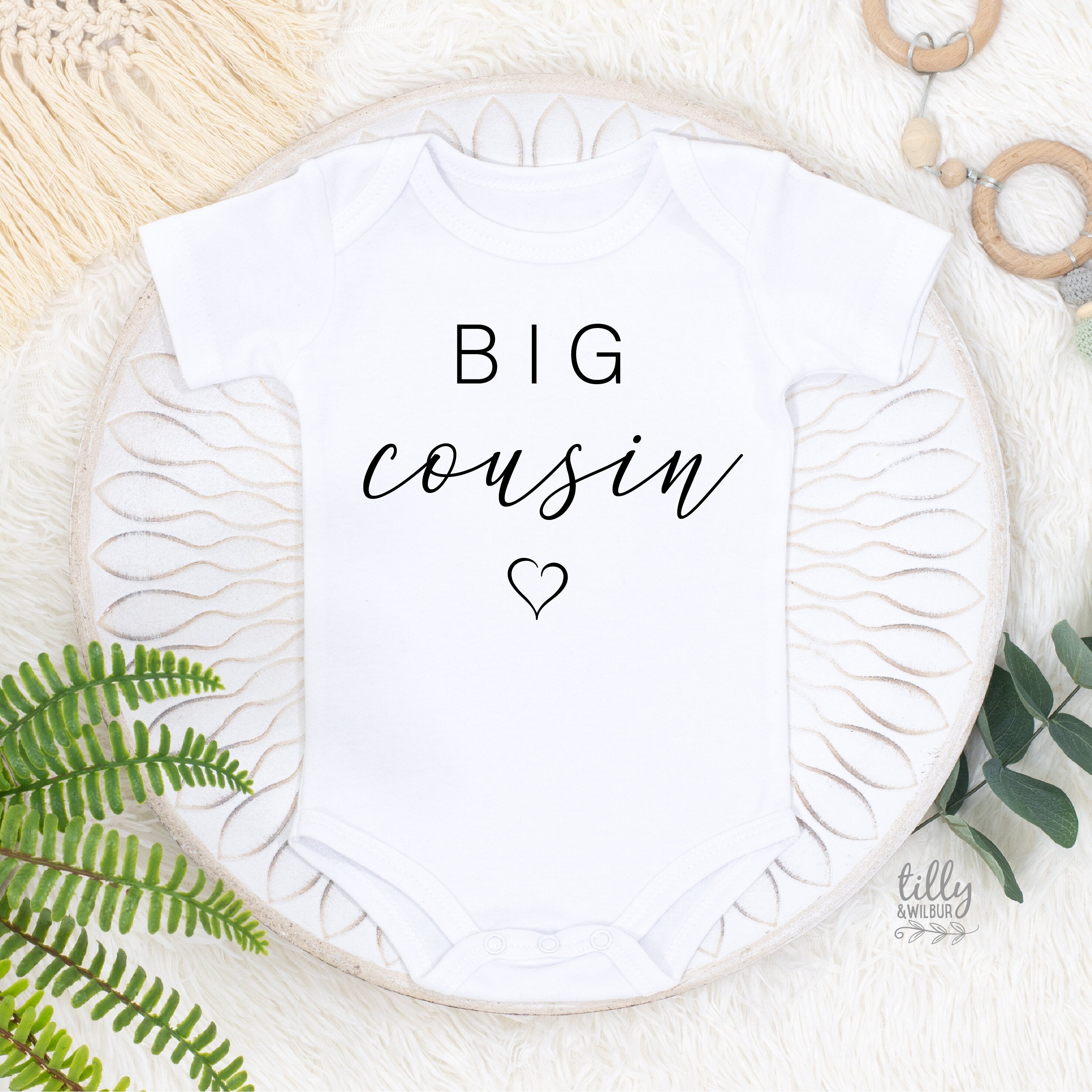 Big Cousin Onesie - Soft & Comfortable Baby Bodysuit for Newborns & Toddlers - Perfect for Family Photos, Sibling Bonding & Special Occasions