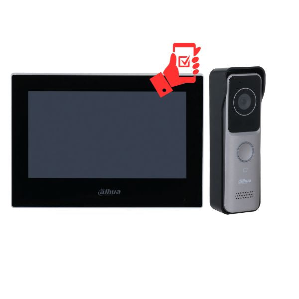 Dahua Intercom Kit with Smartphone App - KIT DHI 7INBLK2311R WP - Secure Video Door Phone System for Home & Business Security Monitoring