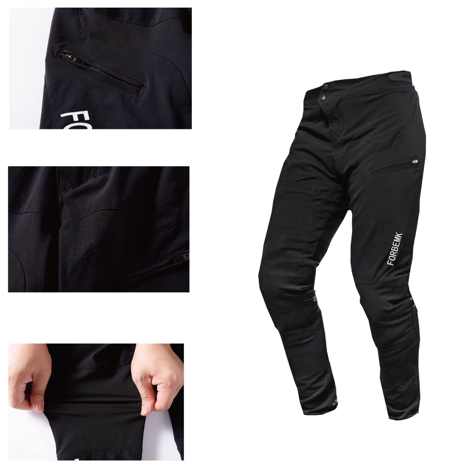 FORBEMK Men's Mountain Bike Pants - Quick-Dry Lightweight Breathable Cycling Pants for MTB, BMX & Downhill Riding | Perfect for Trail Adventures & Outdoor Sports