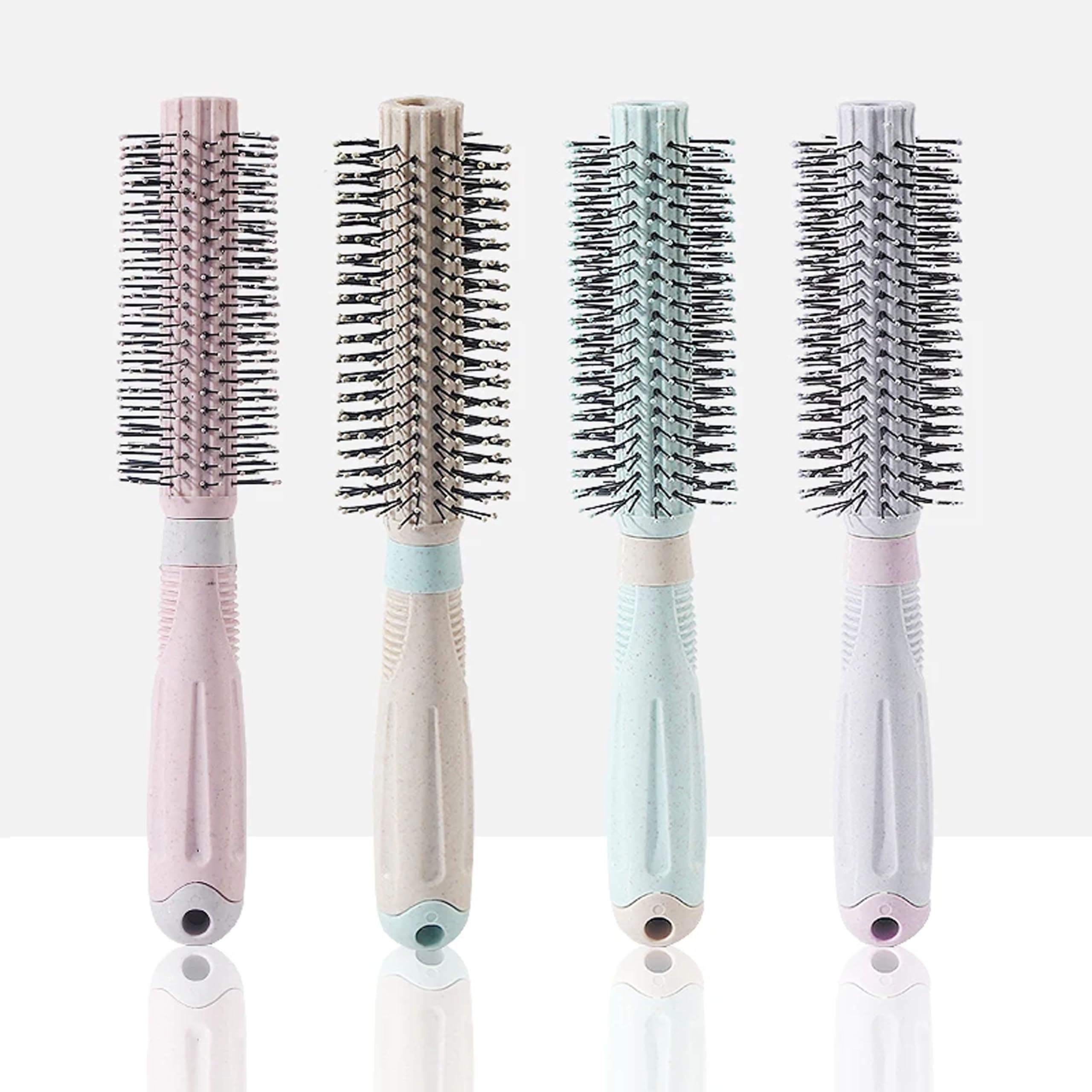 BlackLaoban Round Hair Brush for Blow Drying & Styling - Soft Nylon Bristles for Curly or Straight Hair - Perfect for Women & Men (Light Pink) - Ideal for Salon, Home Use & Travel Styling