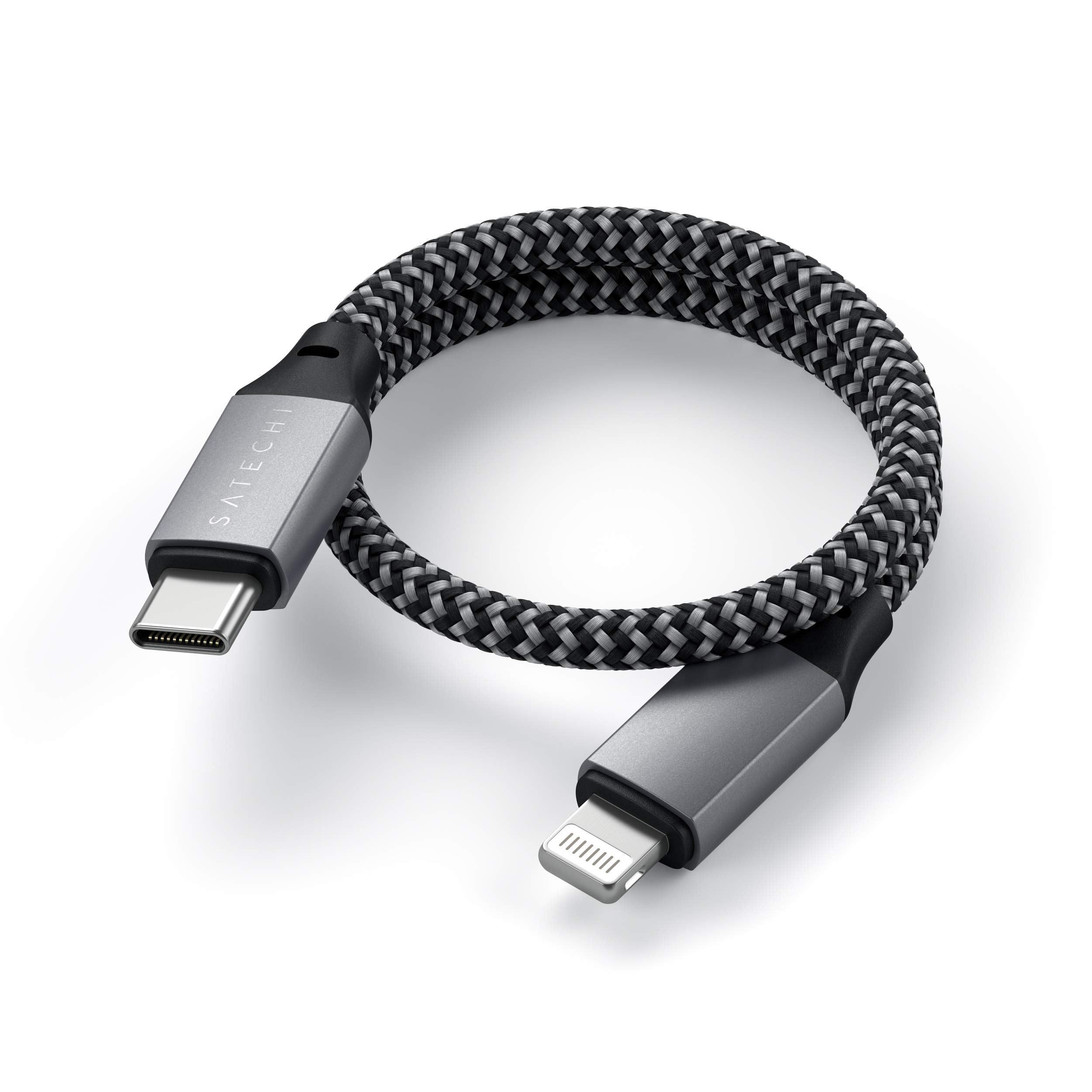 Satechi MFi Certified USB C to Lightning Cable - Fast Charging Cable for iPhone 16 Pro Max/16 Pro/16/16 Plus, iPhone 15 Series, AirPods Pro & AirPods (10in/25cm) - Perfect for Travel, Home & Office Charging