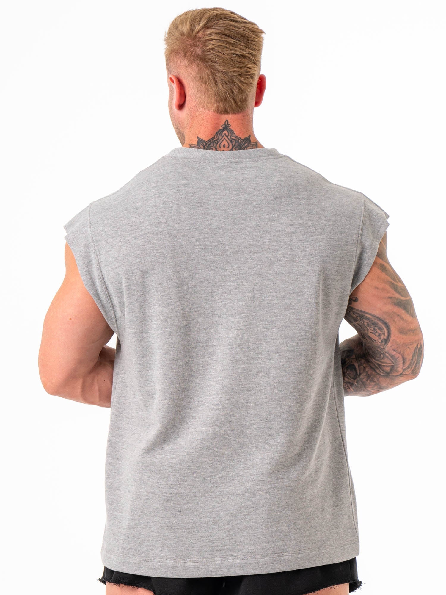 Cut Off Muscle Tank Top - Grey Marble for Men & Women | Gym Workout, Running, Yoga & Casual Wear