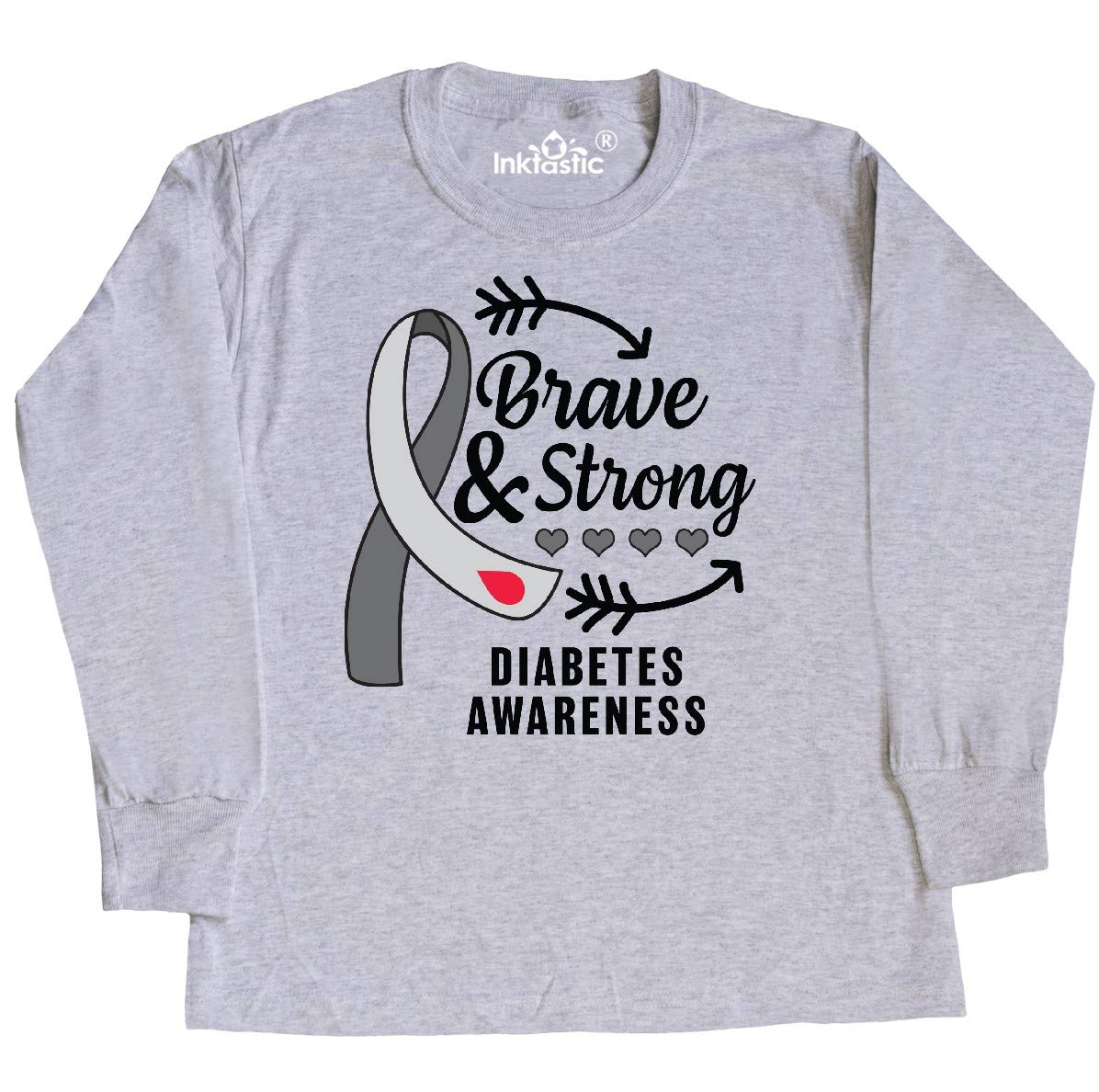 Diabetes Awareness Brave & Strong Youth T-Shirt for Daily Wear