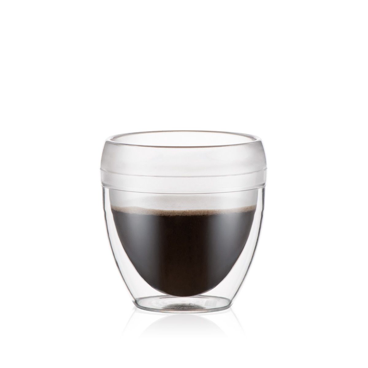 Bodum Pavina 8 Oz Double Wall Insulated Tumbler Set of 6 - Shatterproof Glass Cups for Iced Coffee, Tea & Cold Drinks - Perfect for Outdoor, Picnics & Home Use