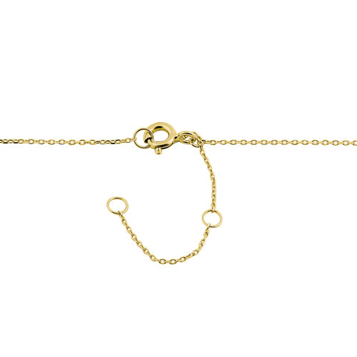 14K Yellow Gold Round Halo CZ Necklace for Women - Elegant Cubic Zirconia Pendant Jewelry Gift for Birthday, Anniversary & Valentine's Day
