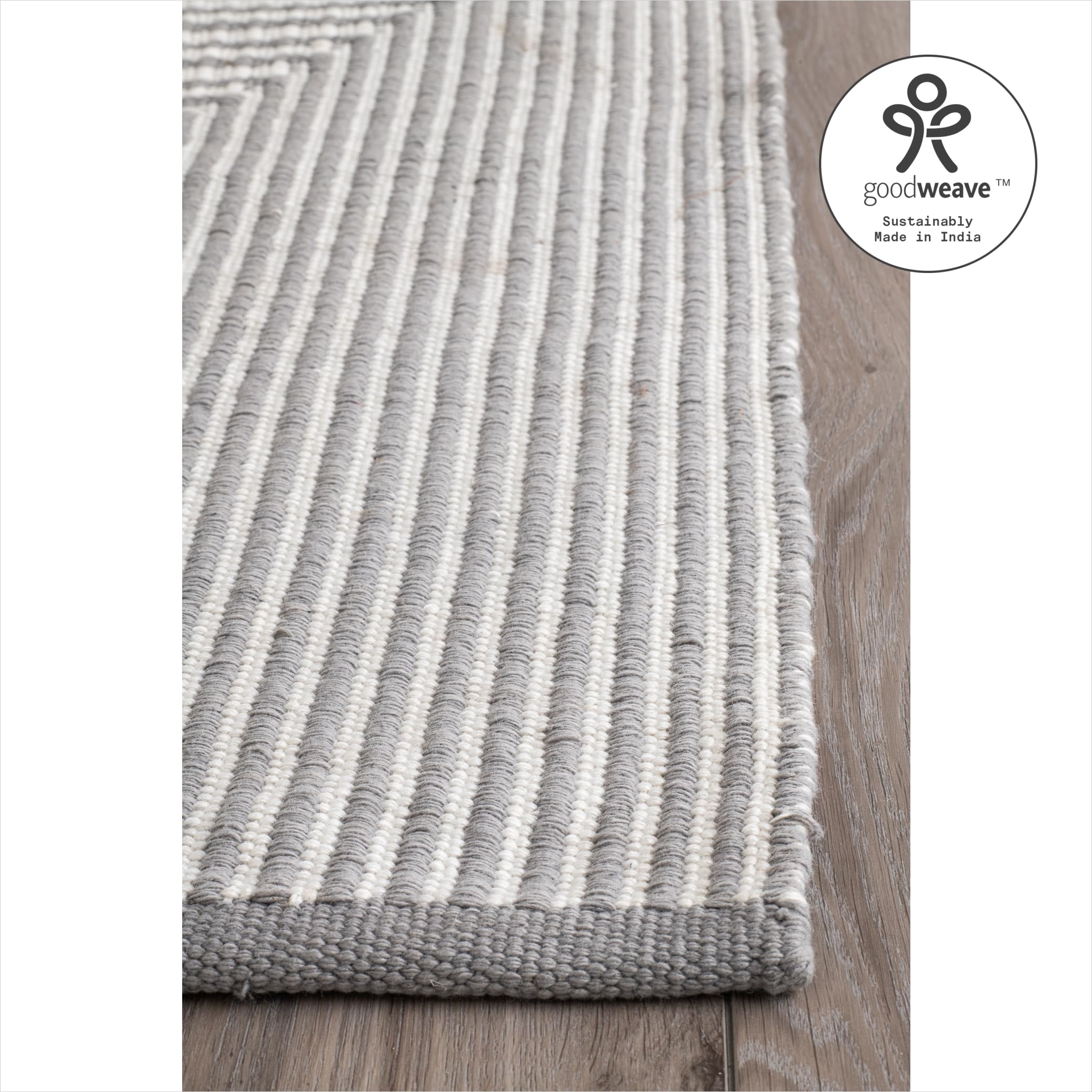 Fab Habitat Machine Washable Area Rug - Hand Woven, Stain Resistant, Pet Friendly - Premium Recycled Polyester Yarn - Contemporary Design - 5'x8' Gray Rug for Bedroom, Living Room & Dining Room - Perfect for Denver Homes & Apartments - Cozy Home Decor & Floor Protection
