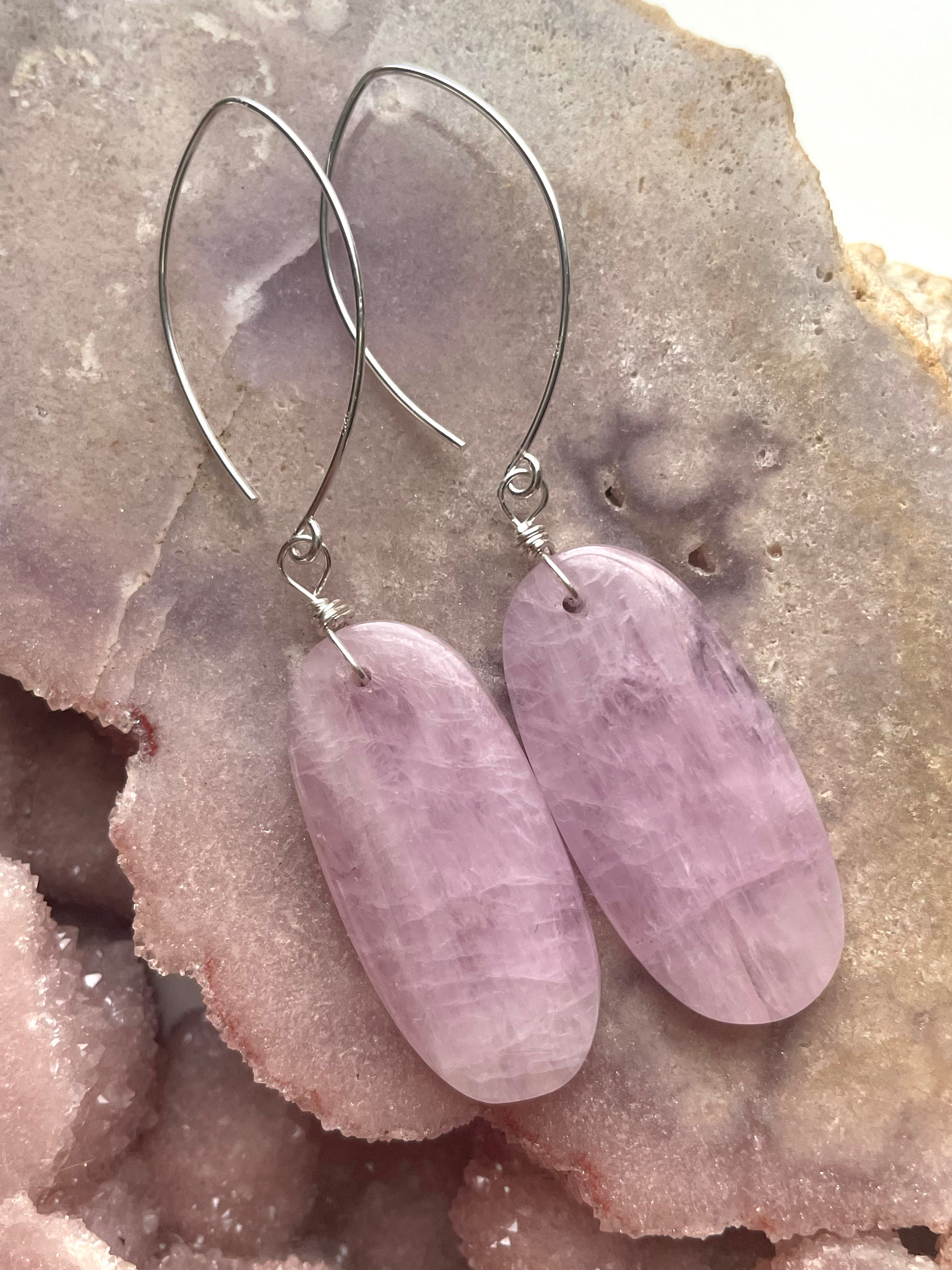 Stunning Kunzite Statement Earrings in Sterling Silver | Elegant Jewelry for Women | Perfect for Weddings, Parties & Special Occasions