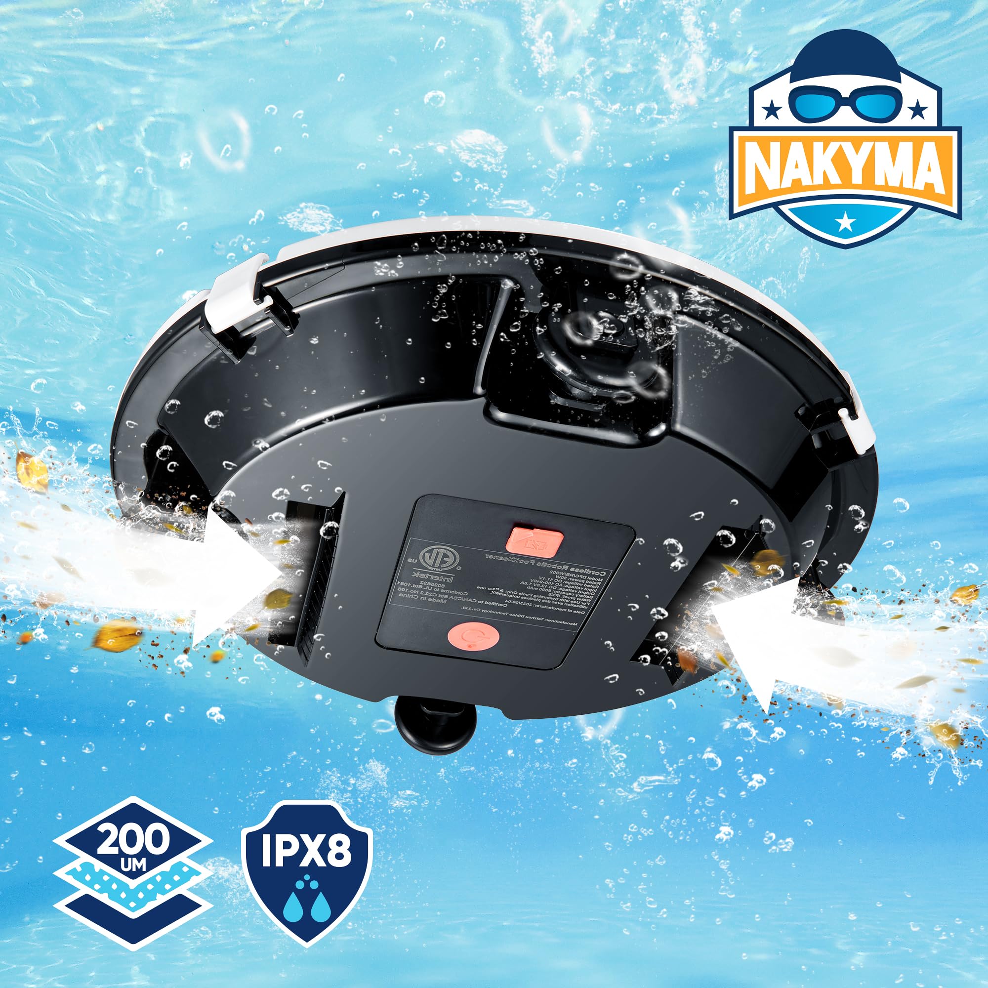 Automatic Cordless Robotic Pool Cleaner for Above Ground Pools - Powerful Suction, Smart Navigation, 150-180 Min Runtime - Ideal for Pools Up to 1100 Sq Ft - Perfect for Weekly Pool Maintenance & Debris Removal