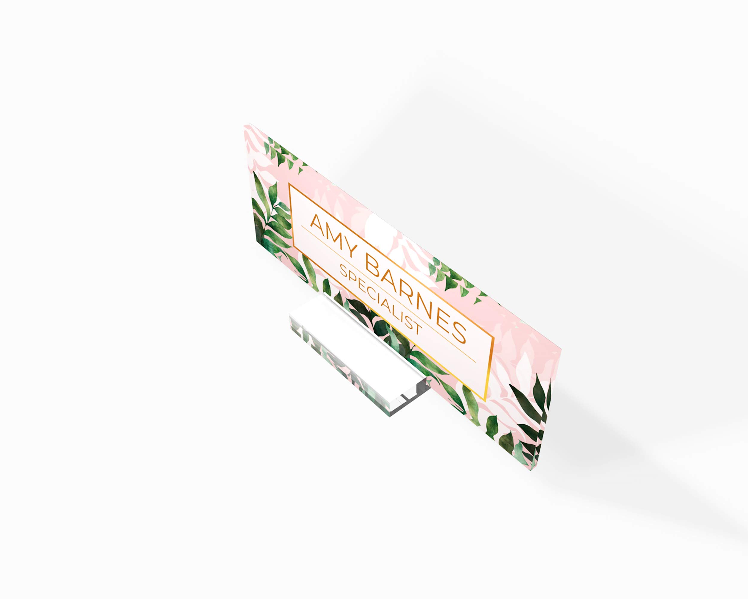 Personalized Desk Name Plate - Modern Office Sign for Women, Home & Teacher Desk Decor - Stylish Tropical Design (8