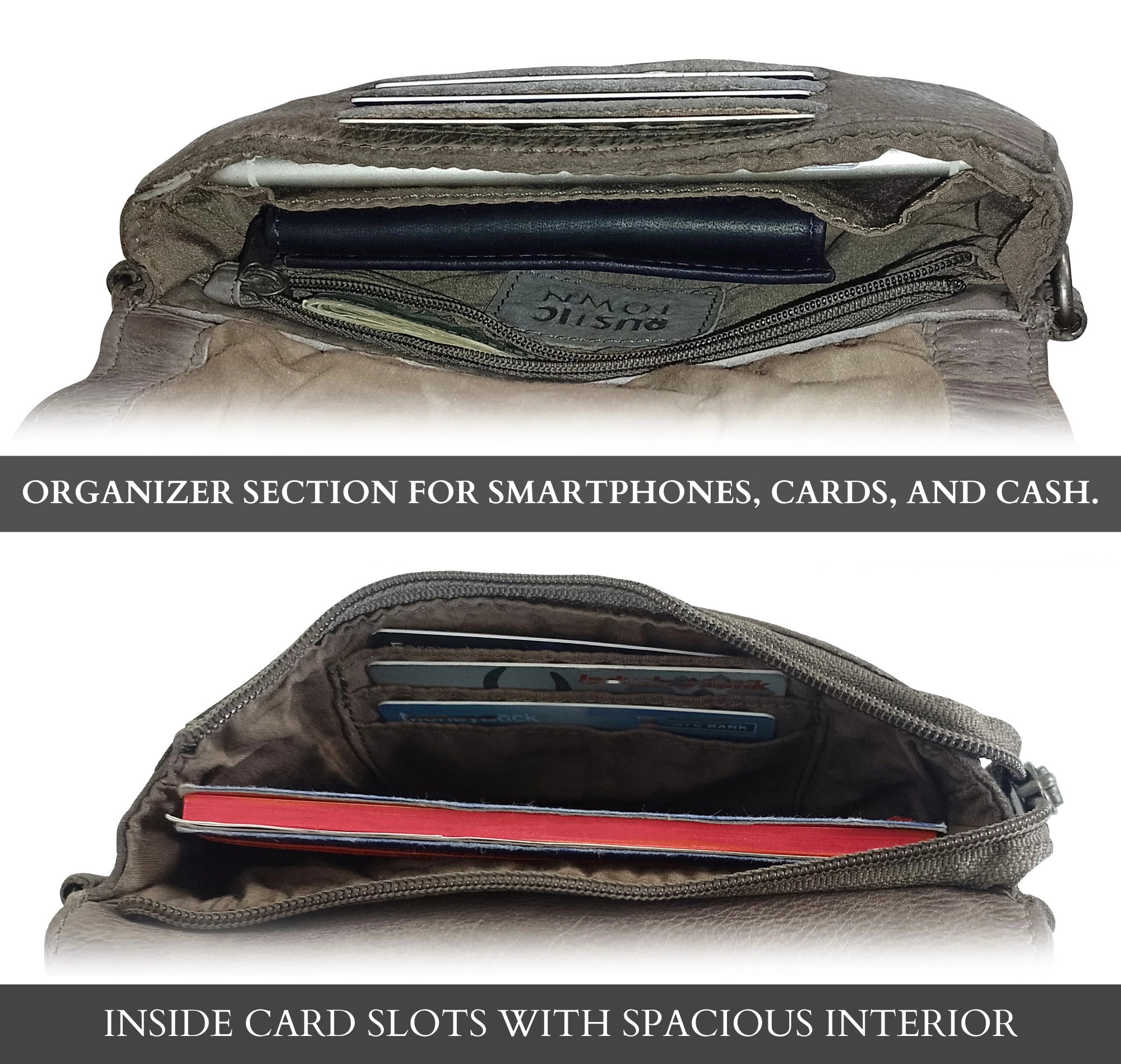 Genuine Leather Waist Bag for Women - Travel Wallet Purse with RFID Protection, Stone Brown - Perfect for Travel, Hiking, and Everyday Use