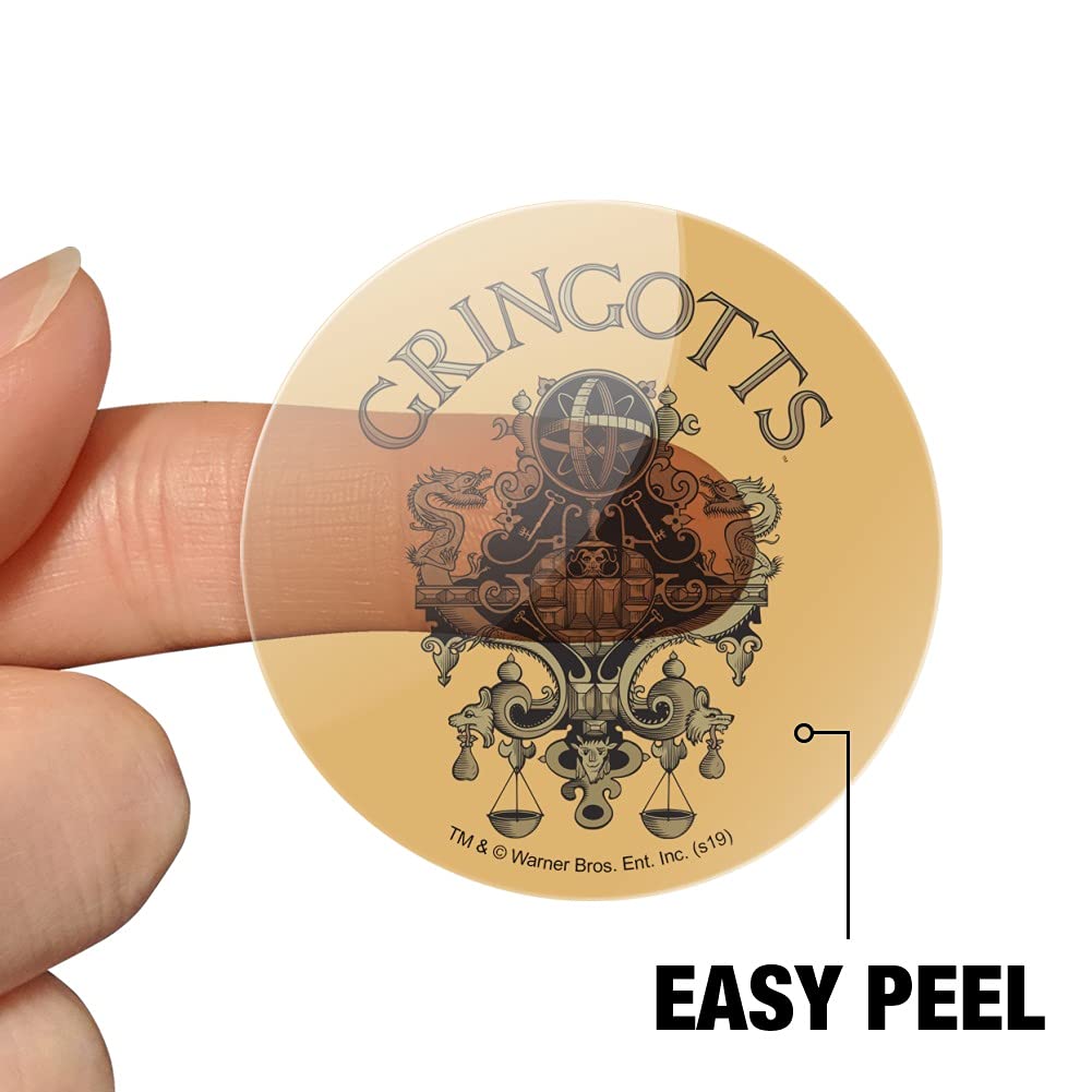 Harry Potter Gringotts Bank Logo 1 Inch Clear Stickers for Planners, Calendars, Scrapbooking & DIY Crafts - Perfect for Journaling, Bullet Journals, and Gift Decoration