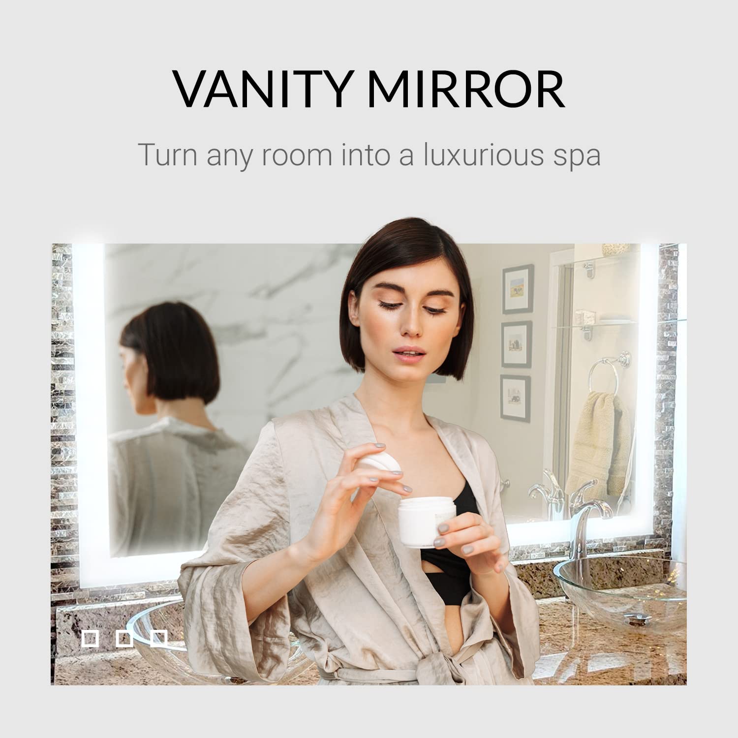 20x28 Inch LED Vanity Mirror with Anti-Fog Glass - Modern Rectangle Bathroom Mirror with Side Lights for Wall Mounting, Bedroom & Entryway Décor | Perfect Over Sink Makeup Mirror for Home & Dressing Room