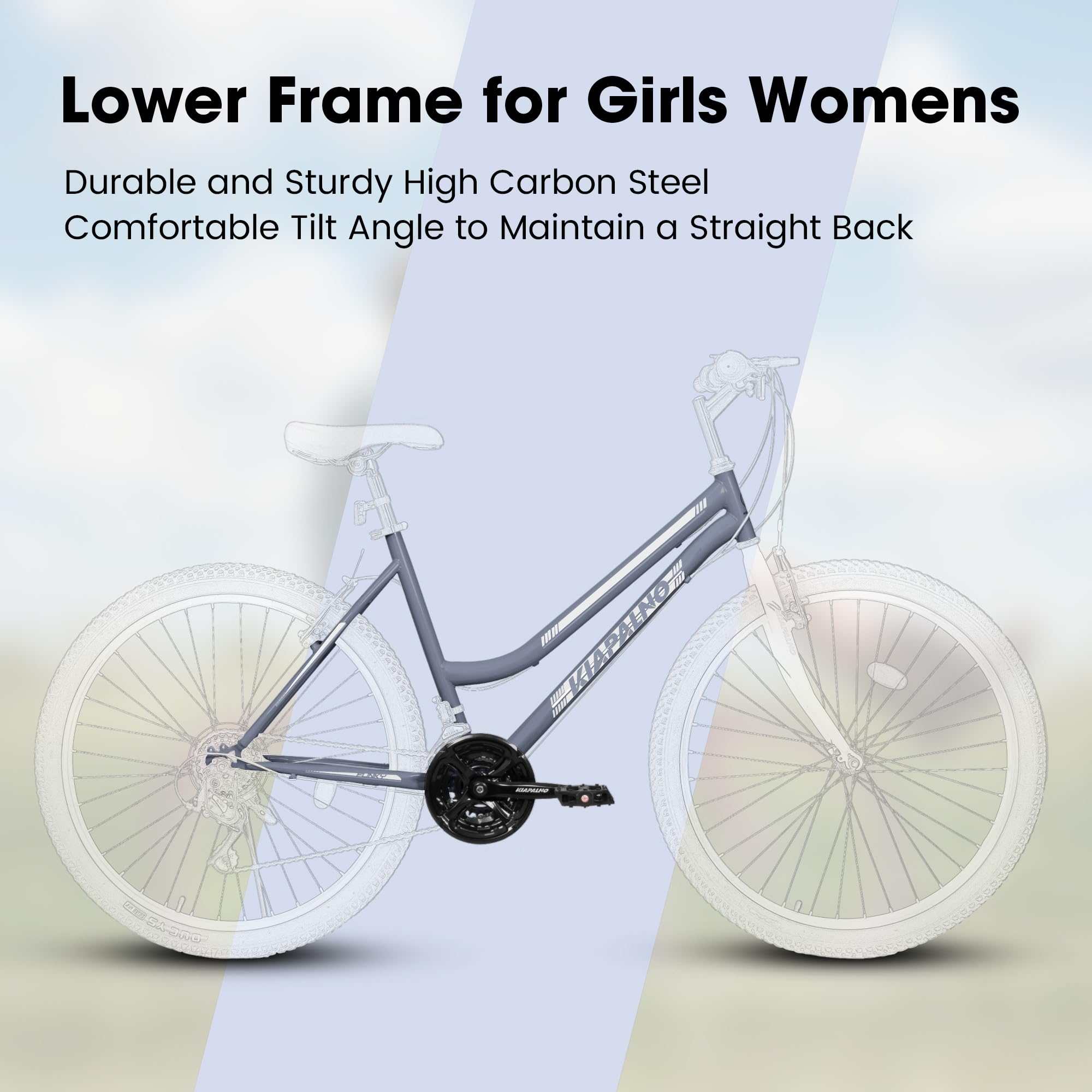 26 Inch Mountain Bike for Men & Women - 21 Speed Bicycle with V-Brake for Outdoor Cycling, Commuting, Snow Riding - Perfect Gift for Birthday, New Year - Ideal for School, Work & City Riding