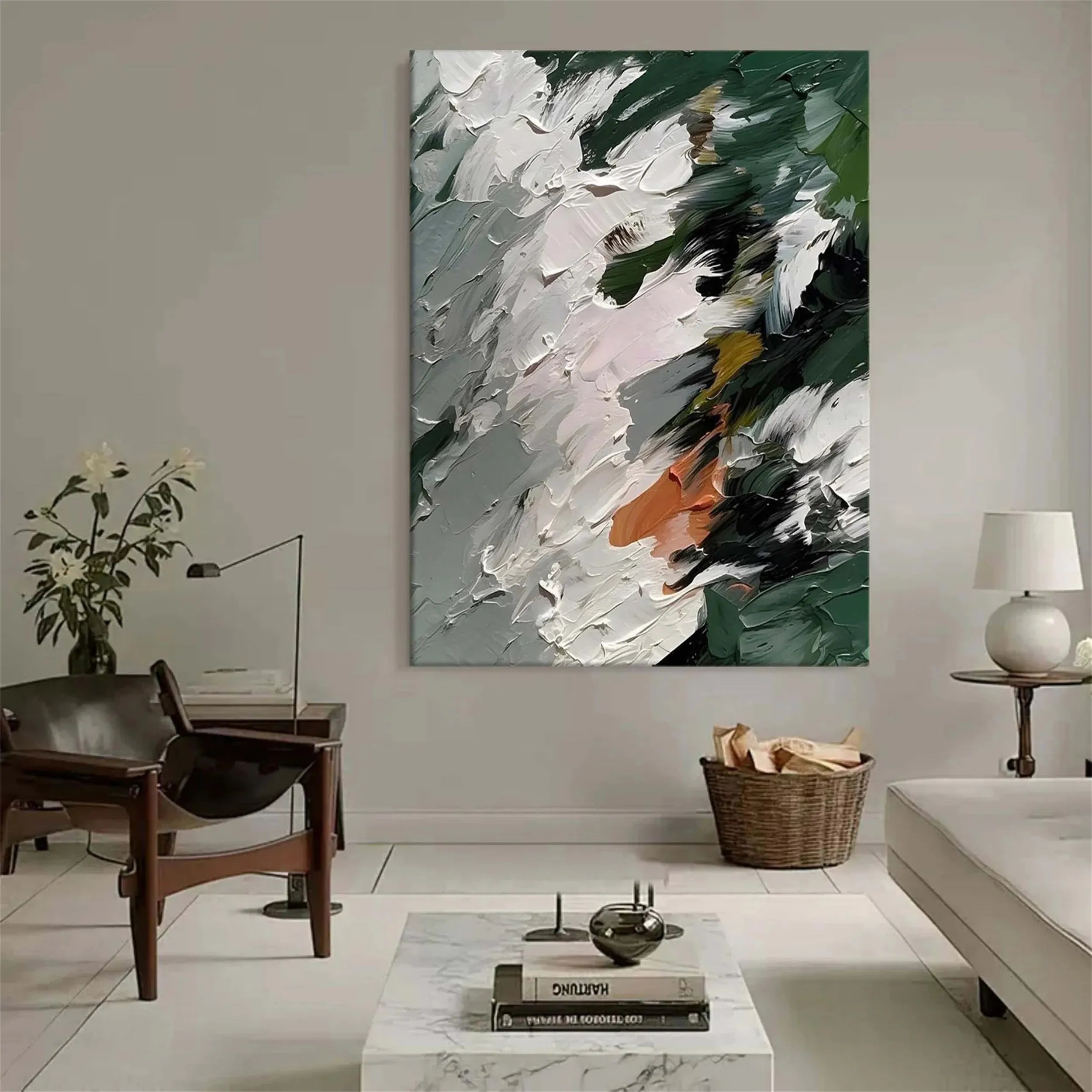 Blue & Green Abstract Wall Art Canvas Print #BG065 - Modern Home Decor for Living Room, Bedroom & Office
