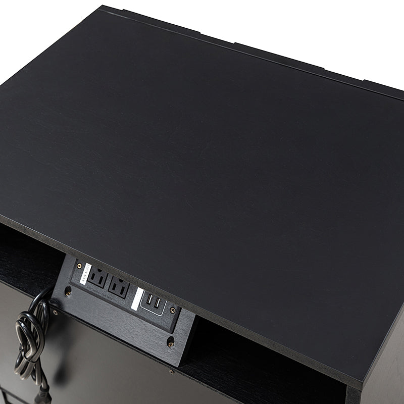 2-Drawer Nightstand with Built-in USB Outlets - Modern Bedside Table for Charging Devices, Perfect for Bedroom, Living Room, or Office