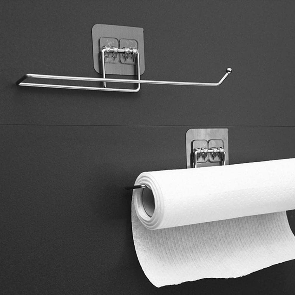 2-Pack Hanging Toilet Paper Holder & Bathroom Towel Rack - Space-Saving Kitchen & Home Storage Solution for Bathrooms, Kitchens, RVs and Small Spaces