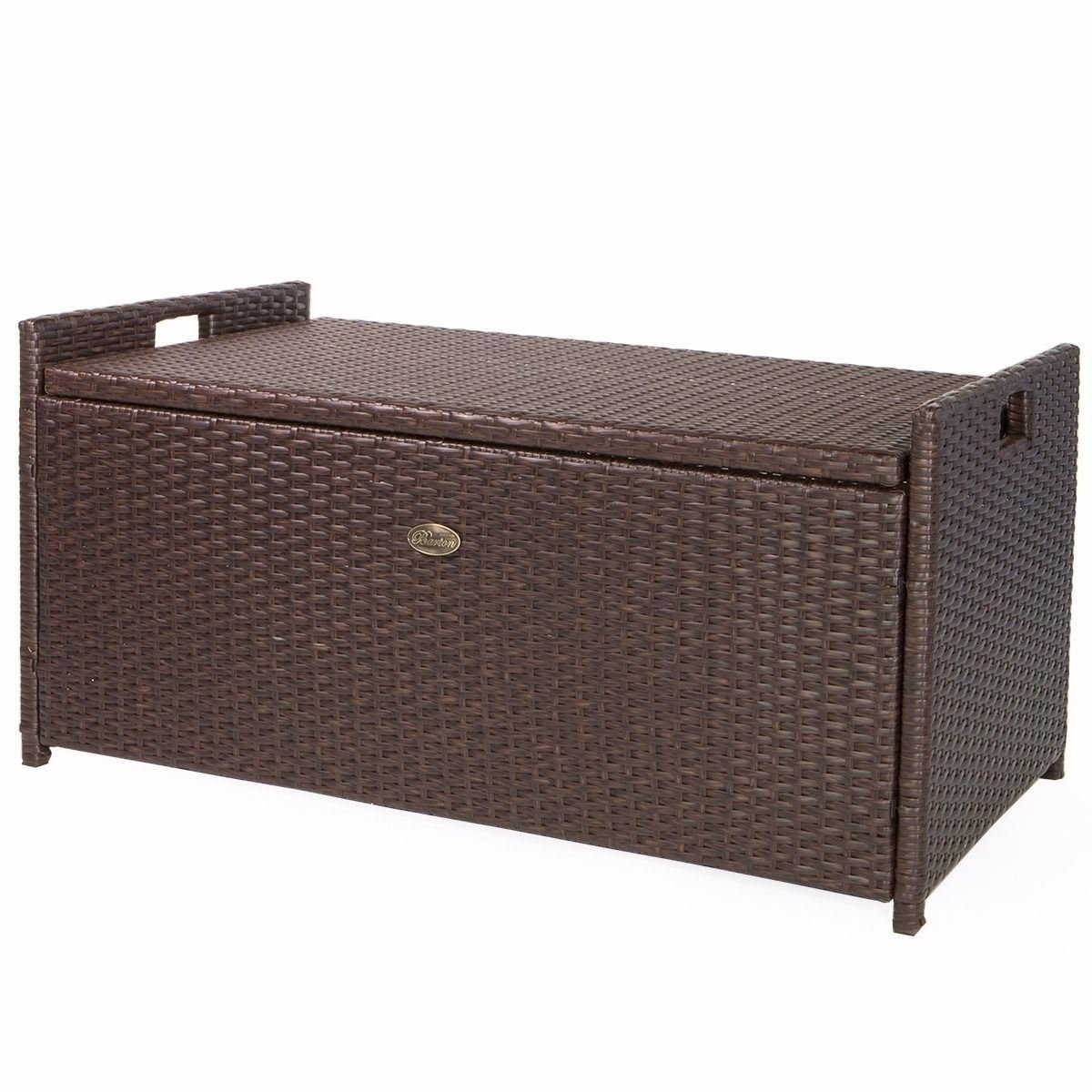 Barton 60 Gallon Deck Box with Seat Cushion - Outdoor Patio Storage Bench for Pool Toys, Yard Tools & Garden Accessories | Weatherproof Furniture for Backyard, Porch & Poolside Organization