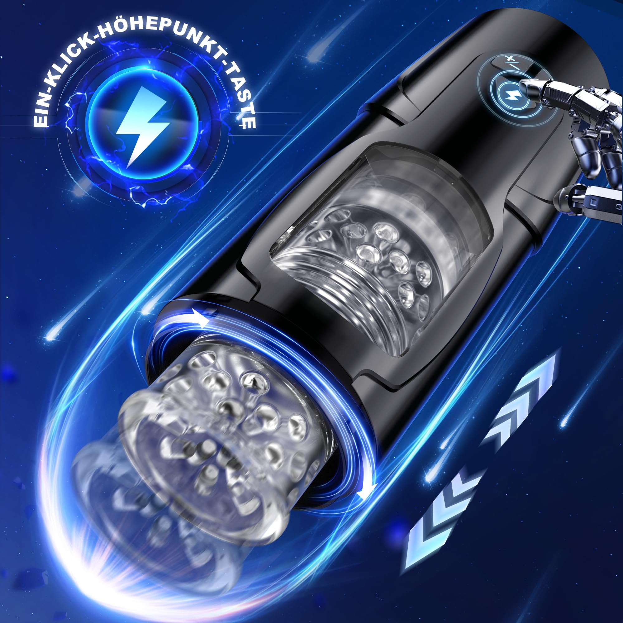 Automatic Hands-Free Male Masturbator with 7 Telescoping & Rotating Modes - Realistic Vagina Sex Toy for Men | Perfect for Solo Play, Couples Fun & Discreet Pleasure