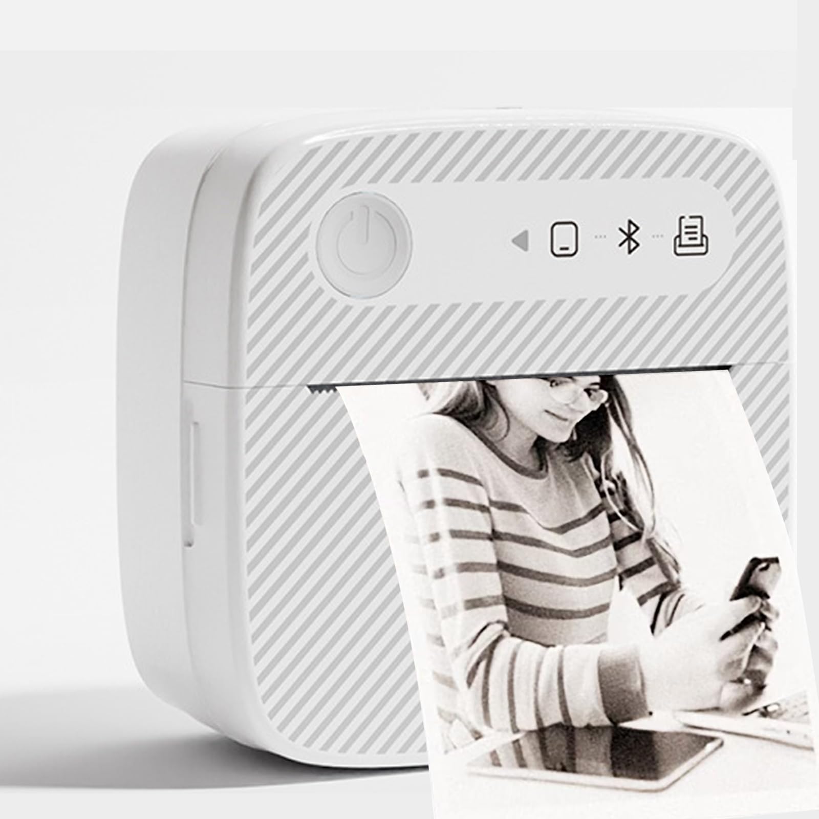 Portable Mini Sticker Printer - Wireless Bluetooth Inkless Printer for iPhone & Android | DIY Sticker Maker for Notes, Journals, Labels & Kids Crafts | Perfect for Scrapbooking, Planner Decoration & School Projects | App-Controlled Smart Label Printer